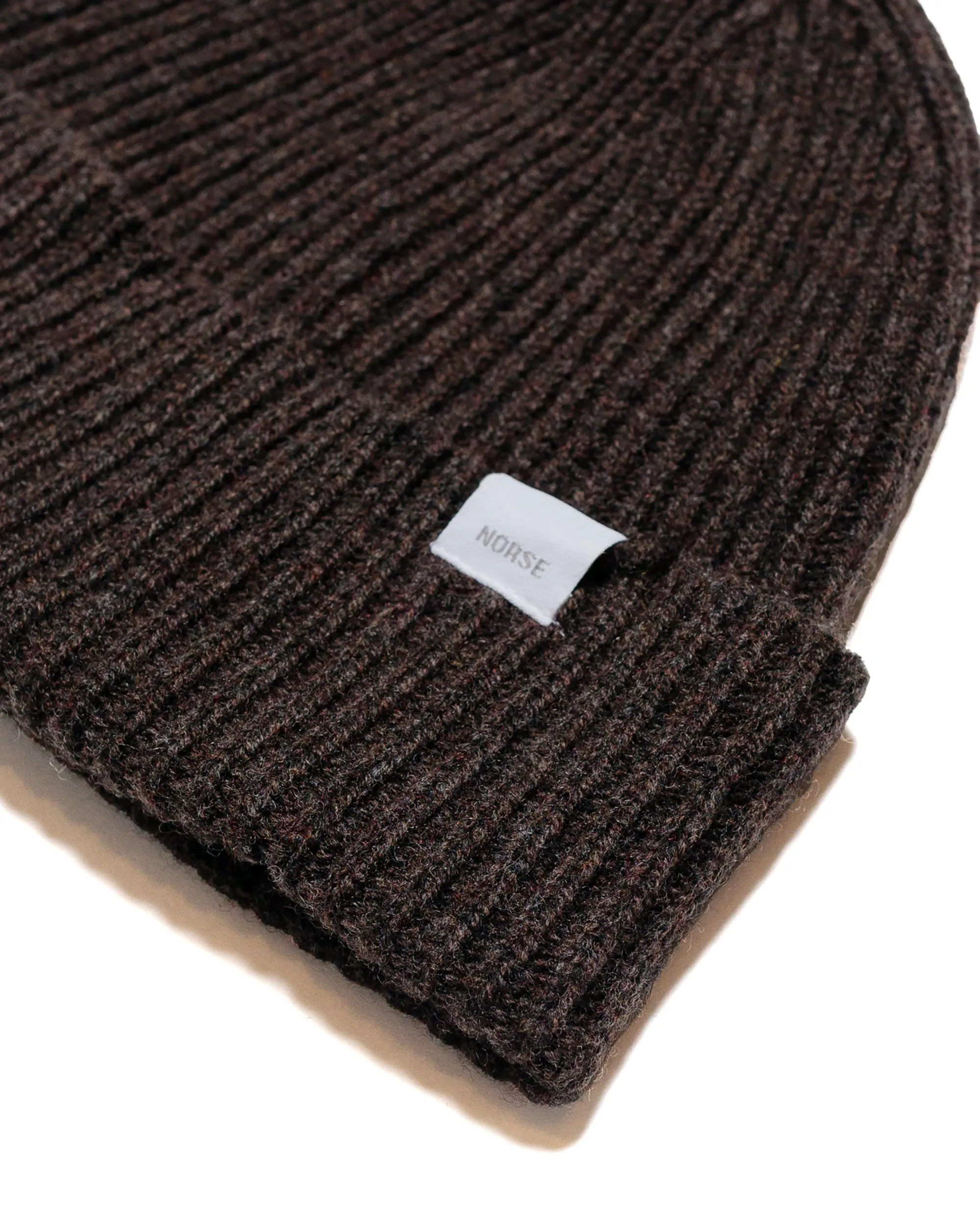 Norse Projects Standard Merino Lambswool Beanie Heathland Brown sold by Lost & Found product image thumbnail 2