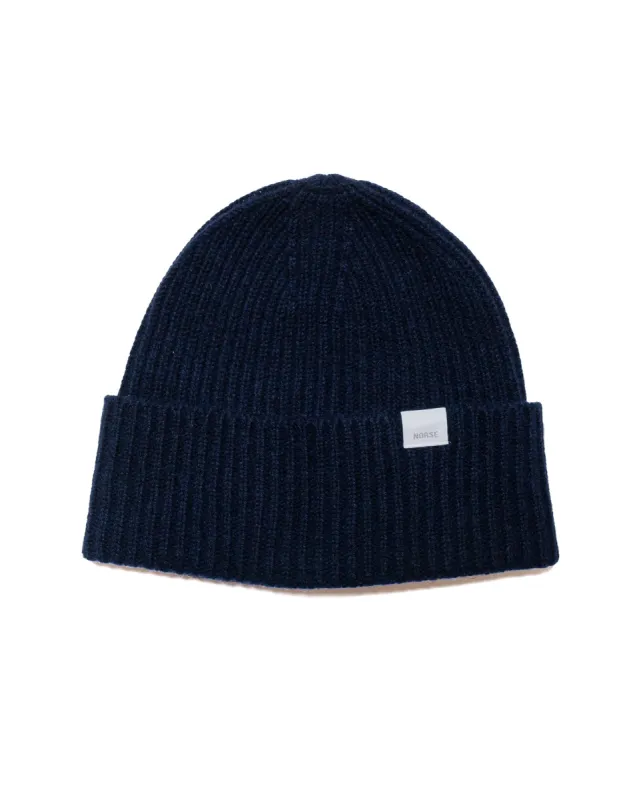 Norse Projects Standard Merino Lambswool Beanie Dark Navy sold by Lost & Found