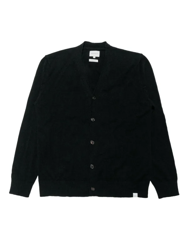 Norse Projects Standard Merino Lambswool Cardigan Black sold by Lost & Found