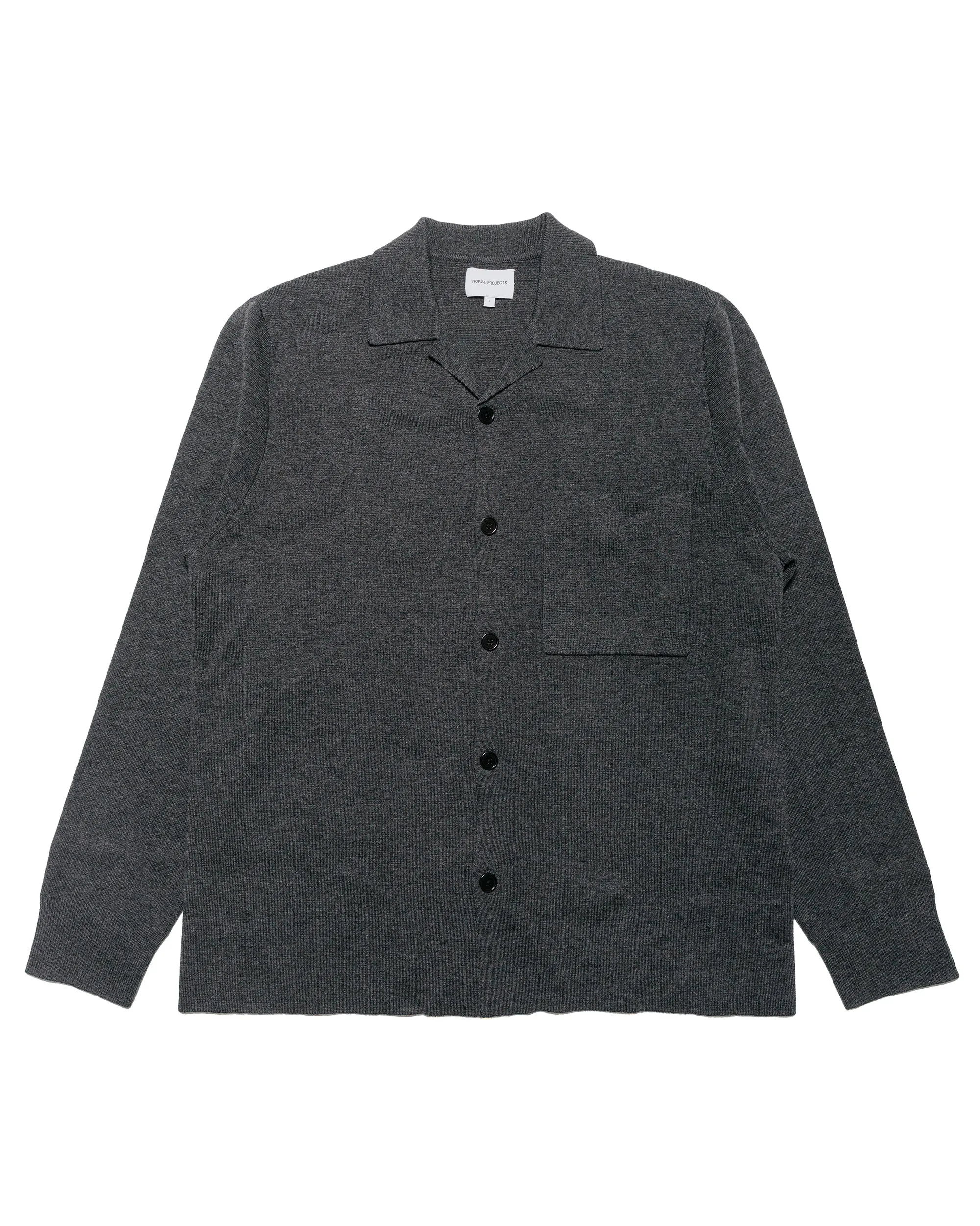 Norse Projects Nicolai Merino Cotton Milano Jacket Dark Grey Melange sold by Lost & Found