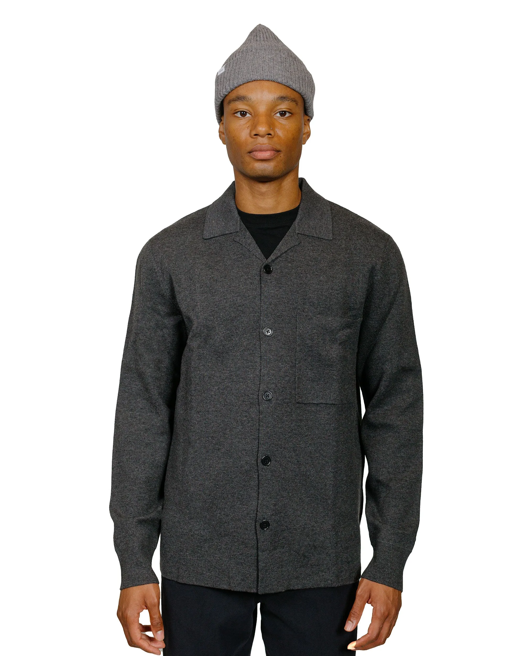 Norse Projects Nicolai Merino Cotton Milano Jacket Dark Grey Melange sold by Lost & Found product image thumbnail 2
