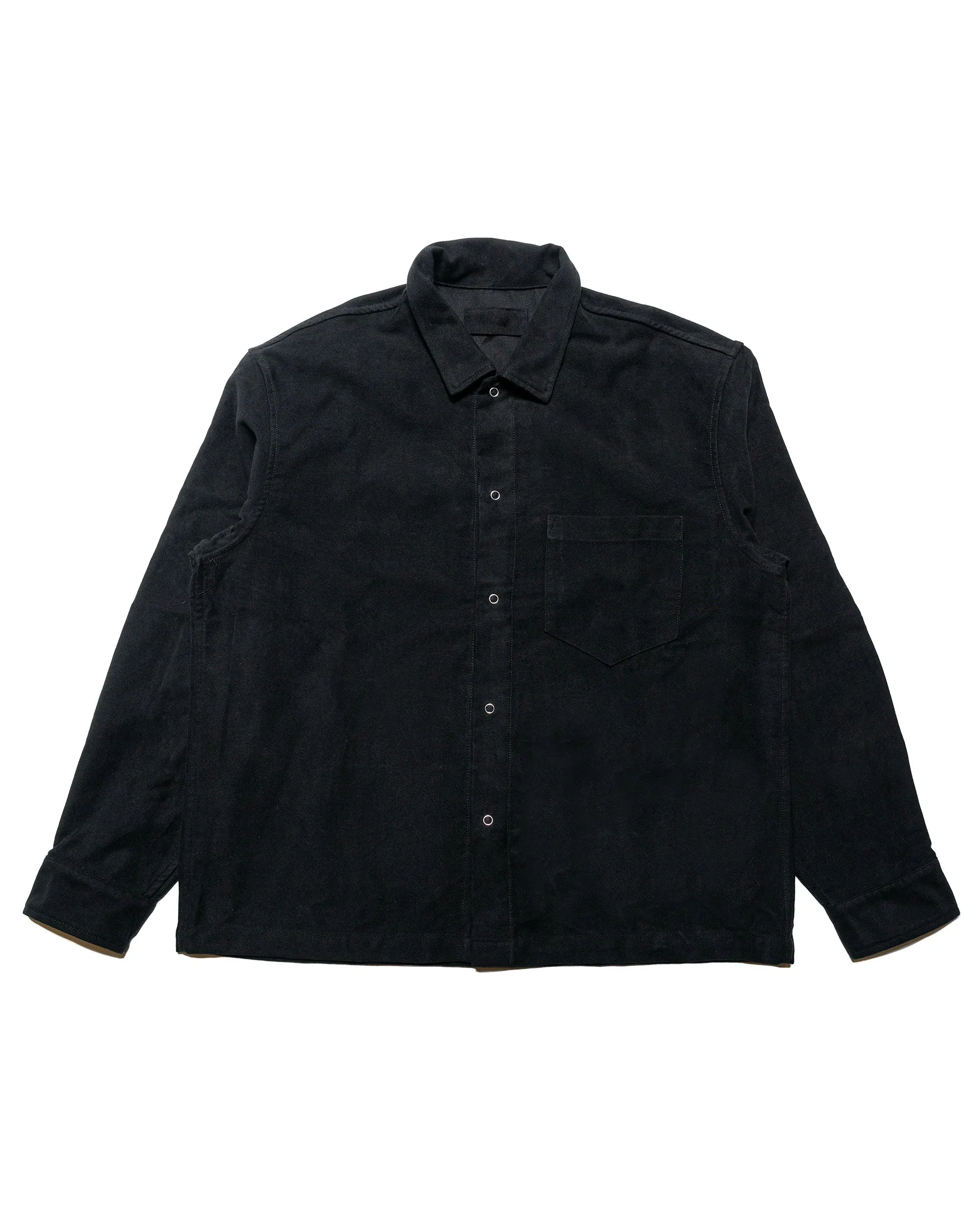 James Coward Workshop Shirt Black Moleskin sold by Lost & Found