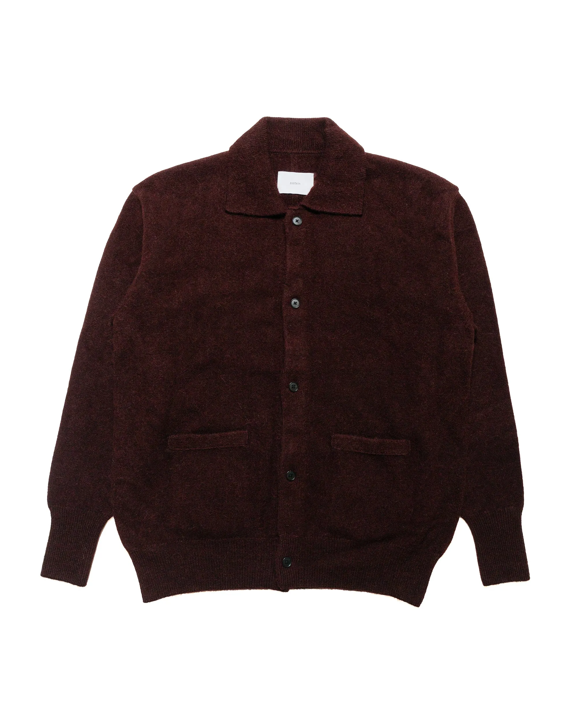 ssstein Fine Alpaca Knit Collared Cardigan Dark Brown sold by Lost & Found