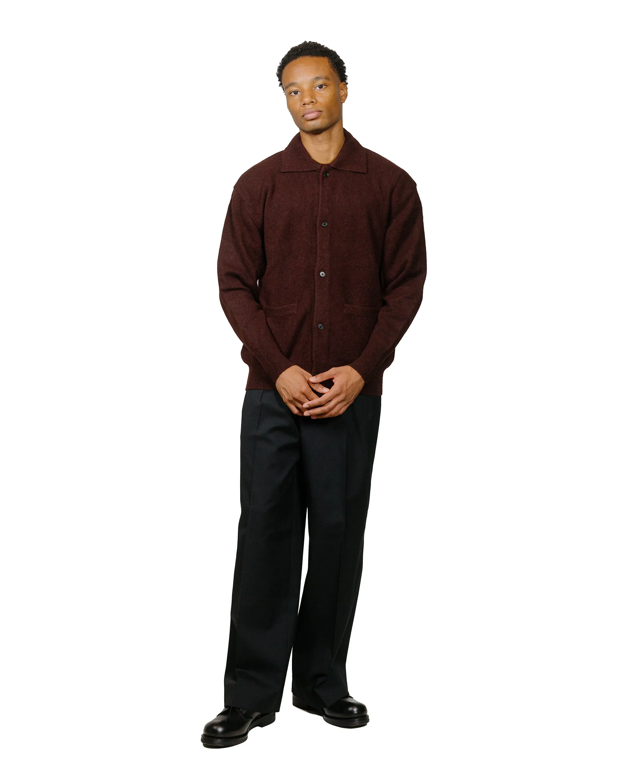 ssstein Fine Alpaca Knit Collared Cardigan Dark Brown sold by Lost & Found product image thumbnail 4