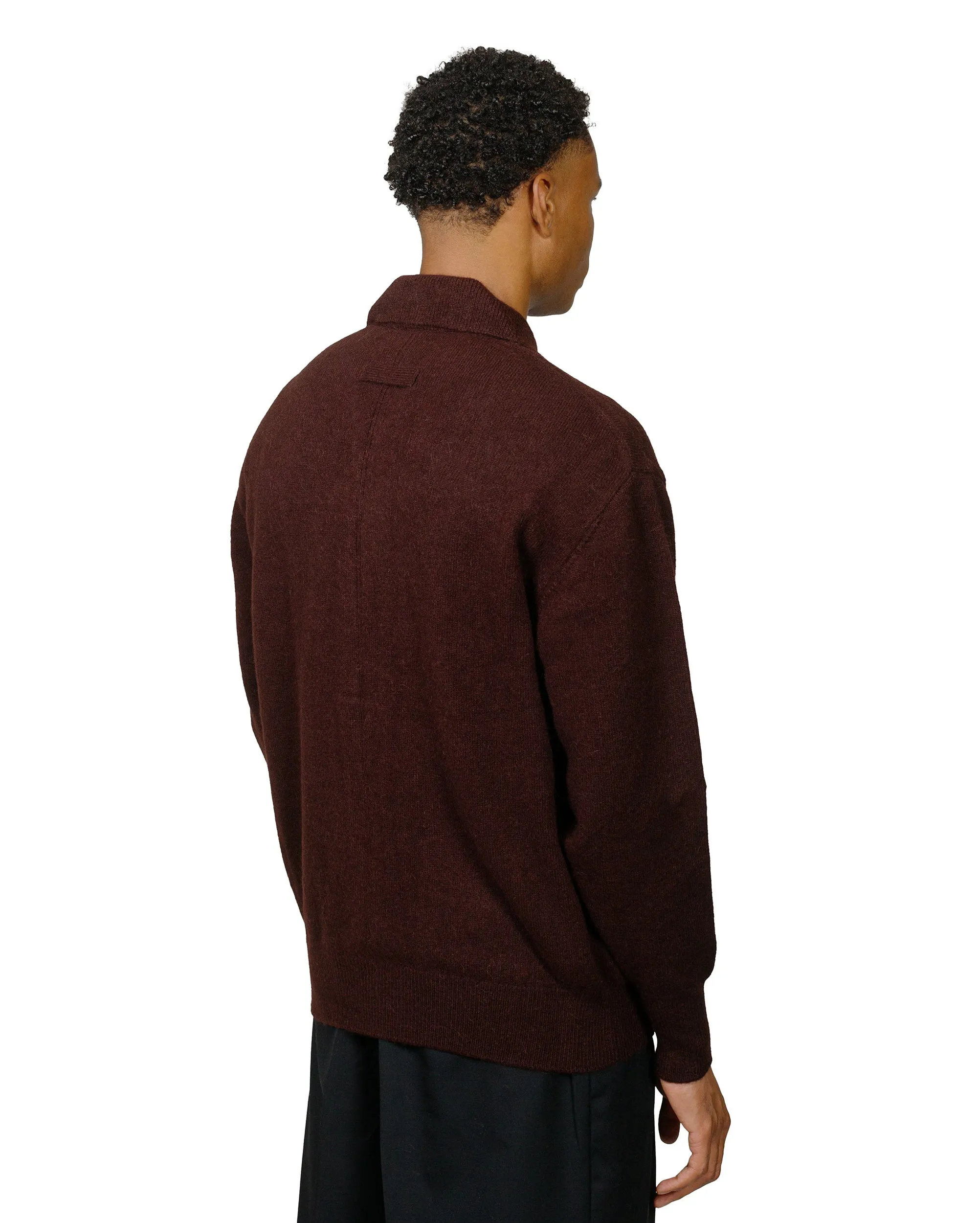 ssstein Fine Alpaca Knit Collared Cardigan Dark Brown sold by Lost & Found product image thumbnail 3