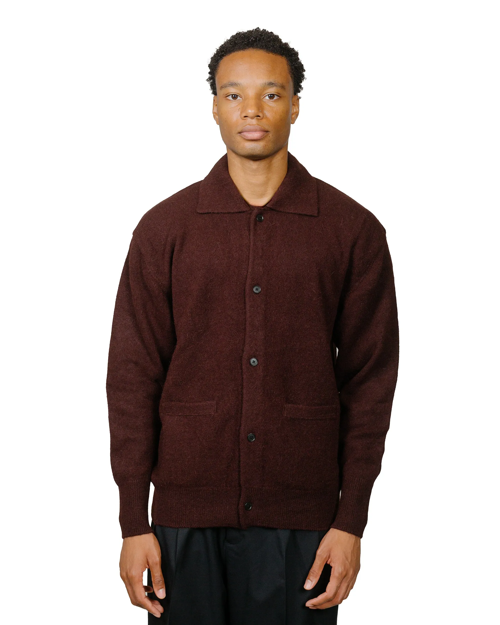 ssstein Fine Alpaca Knit Collared Cardigan Dark Brown sold by Lost & Found product image thumbnail 2