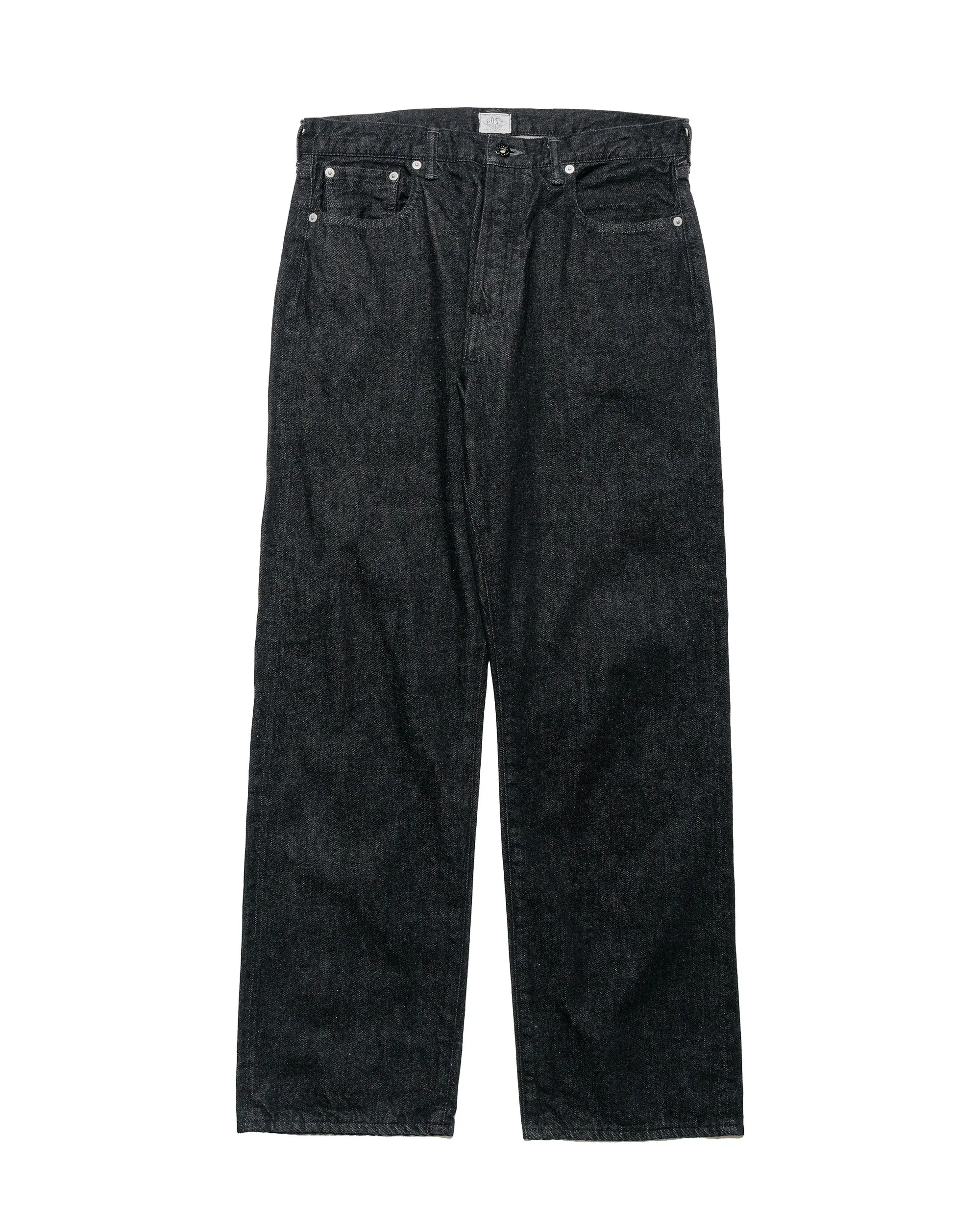 Post O'Alls No.1 Five Pocket 12oz. Selvedge Deep Washed Denim Black sold by Lost & Found