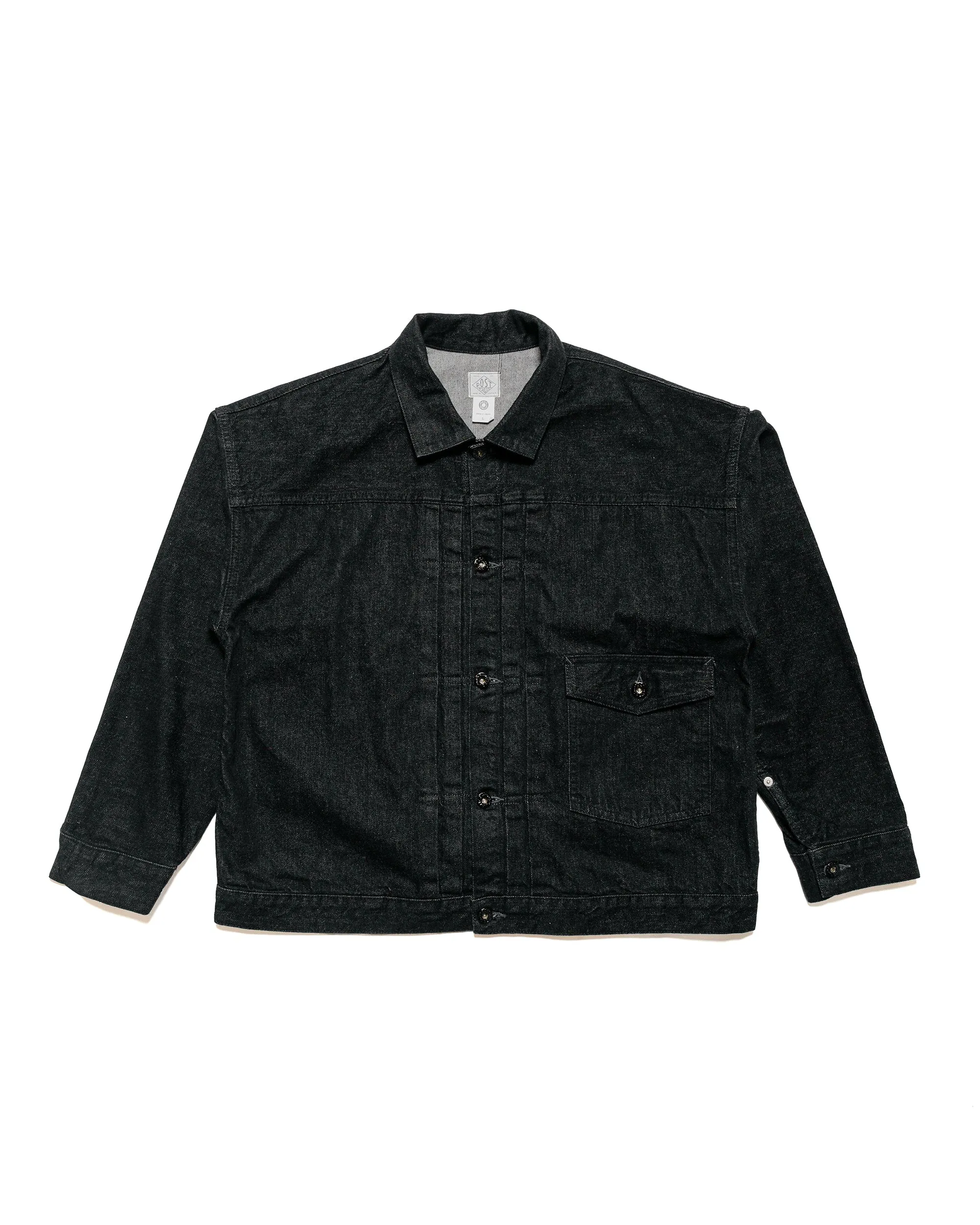 Post O'Alls Ranchero 12oz Selvedge Deep Washed Denim Black sold by Lost & Found