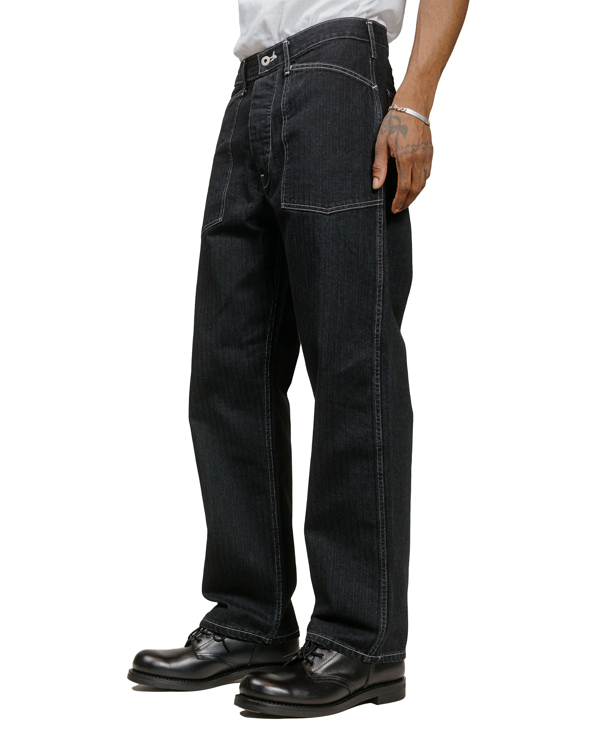 Post O'Alls ARMY Pants Herringbone Denim Black sold by Lost & Found product image thumbnail 2