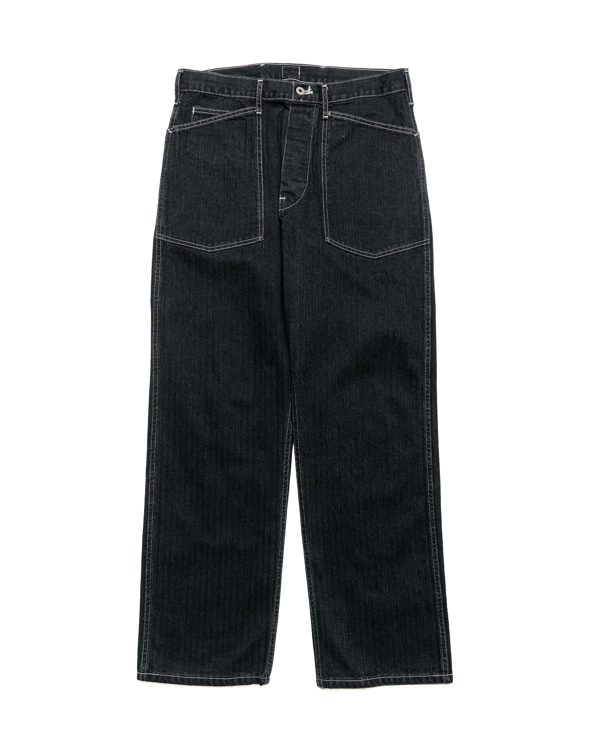 Post O'Alls ARMY Pants Herringbone Denim Black sold by Lost & Found