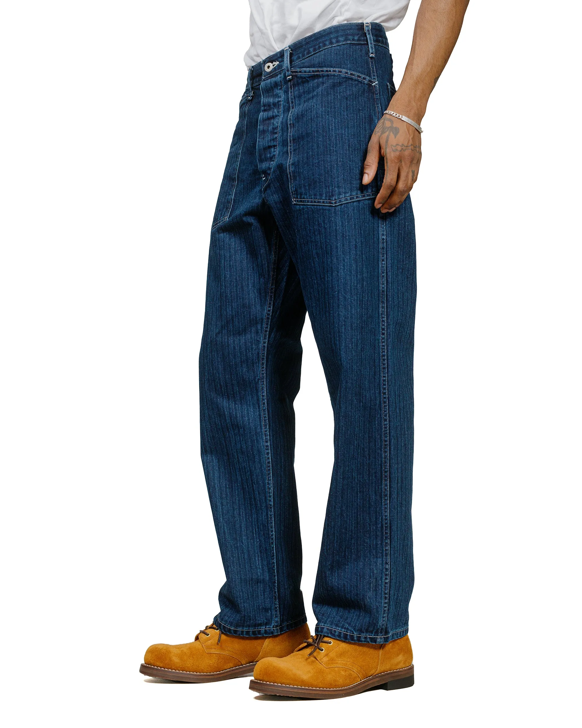 Post O'Alls ARMY Pants Herringbone Denim Double Indigo sold by Lost & Found product image thumbnail 2