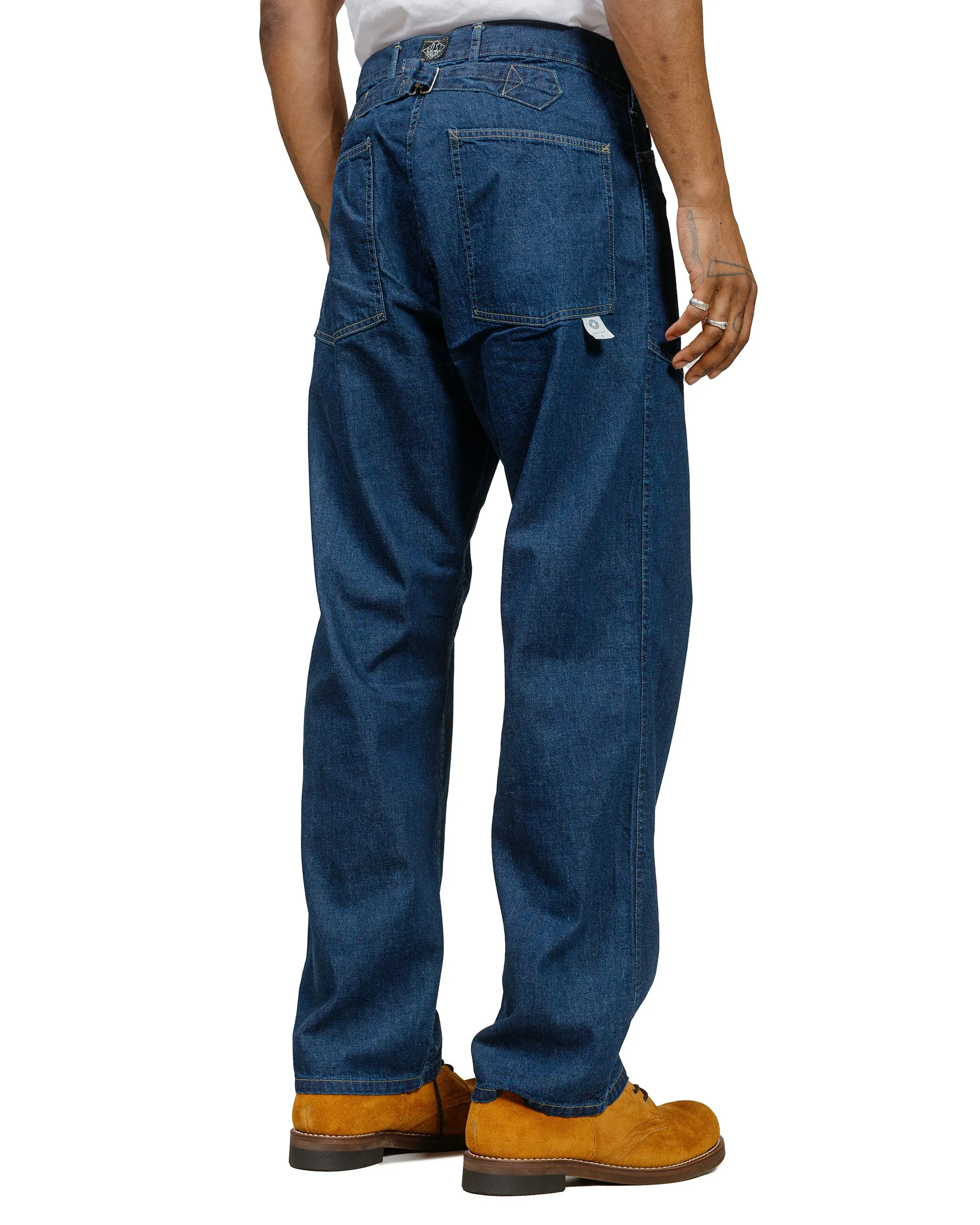 Post O'Alls ARMY Pants Blue Denim w/OD Yellow Stitch Indigo sold by Lost & Found product image thumbnail 3