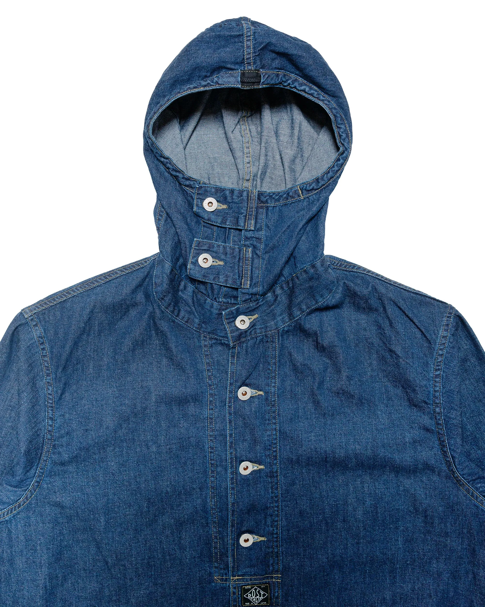 Post O'Alls NAVY Parka Blue Denim w/OD Yellow Stitch Indigo sold by Lost & Found product image thumbnail 5