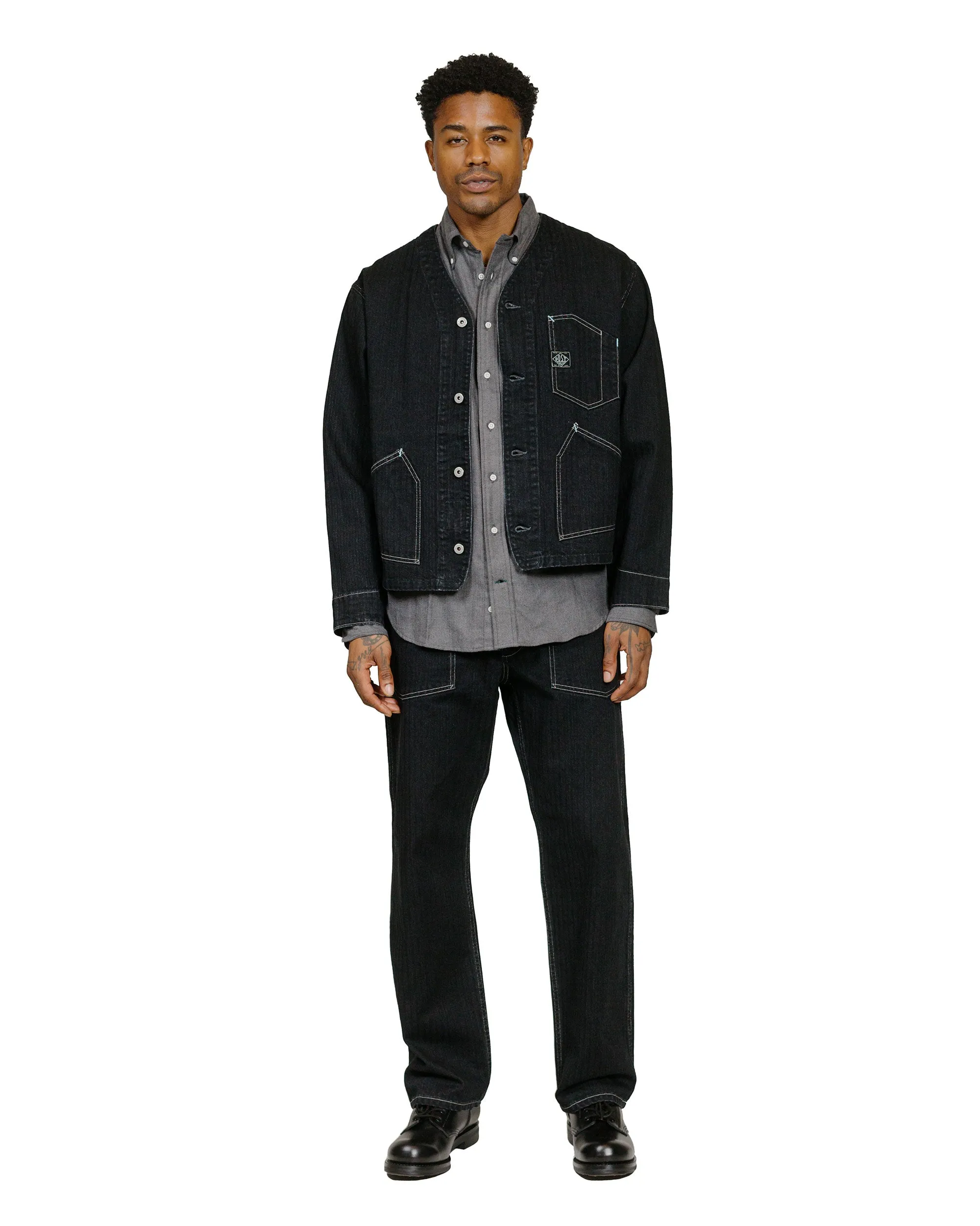 Post O'Alls Stoker's Jacket Herringbone Denim Black sold by Lost & Found product image thumbnail 4
