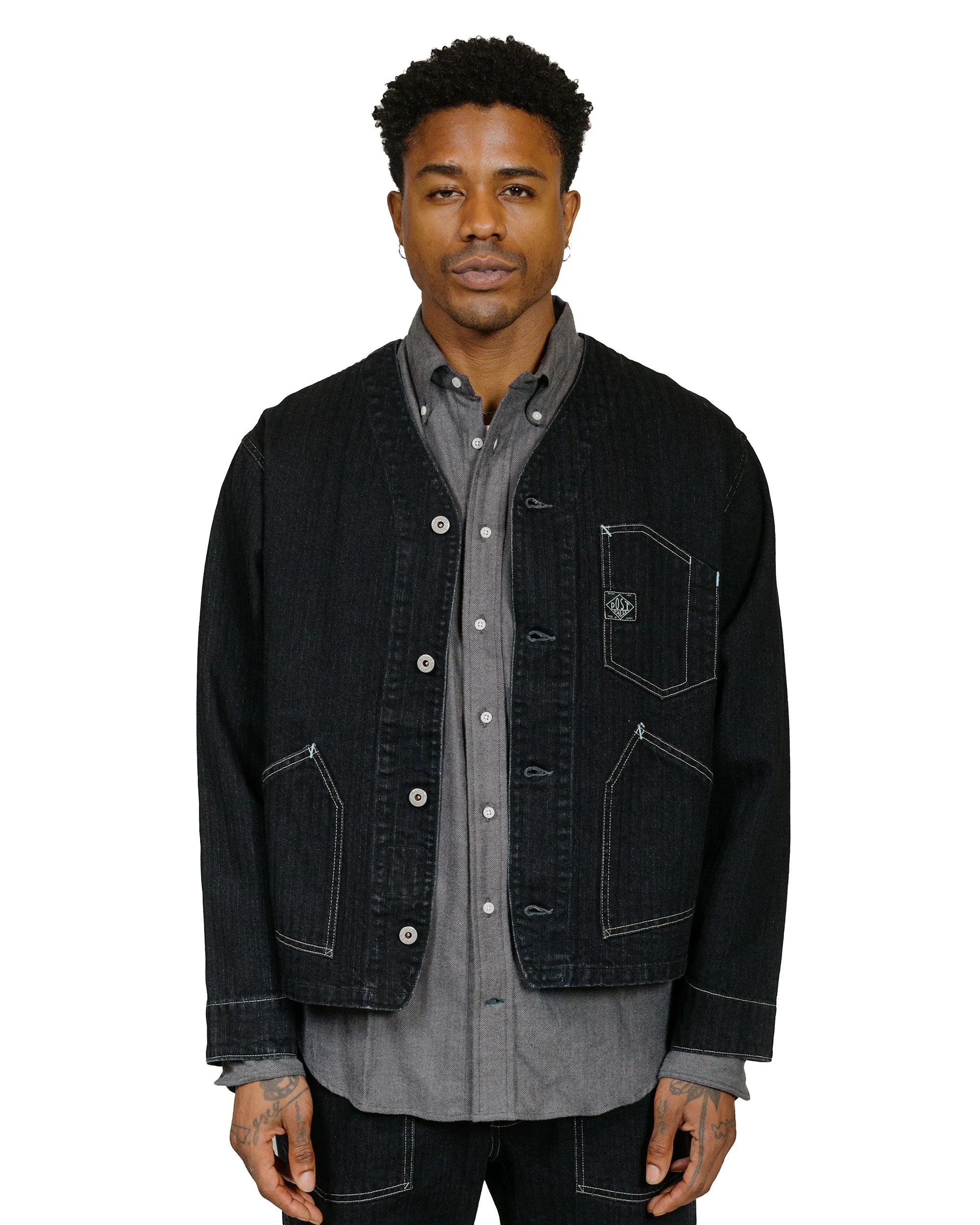 Post O'Alls Stoker's Jacket Herringbone Denim Black sold by Lost & Found product image thumbnail 2