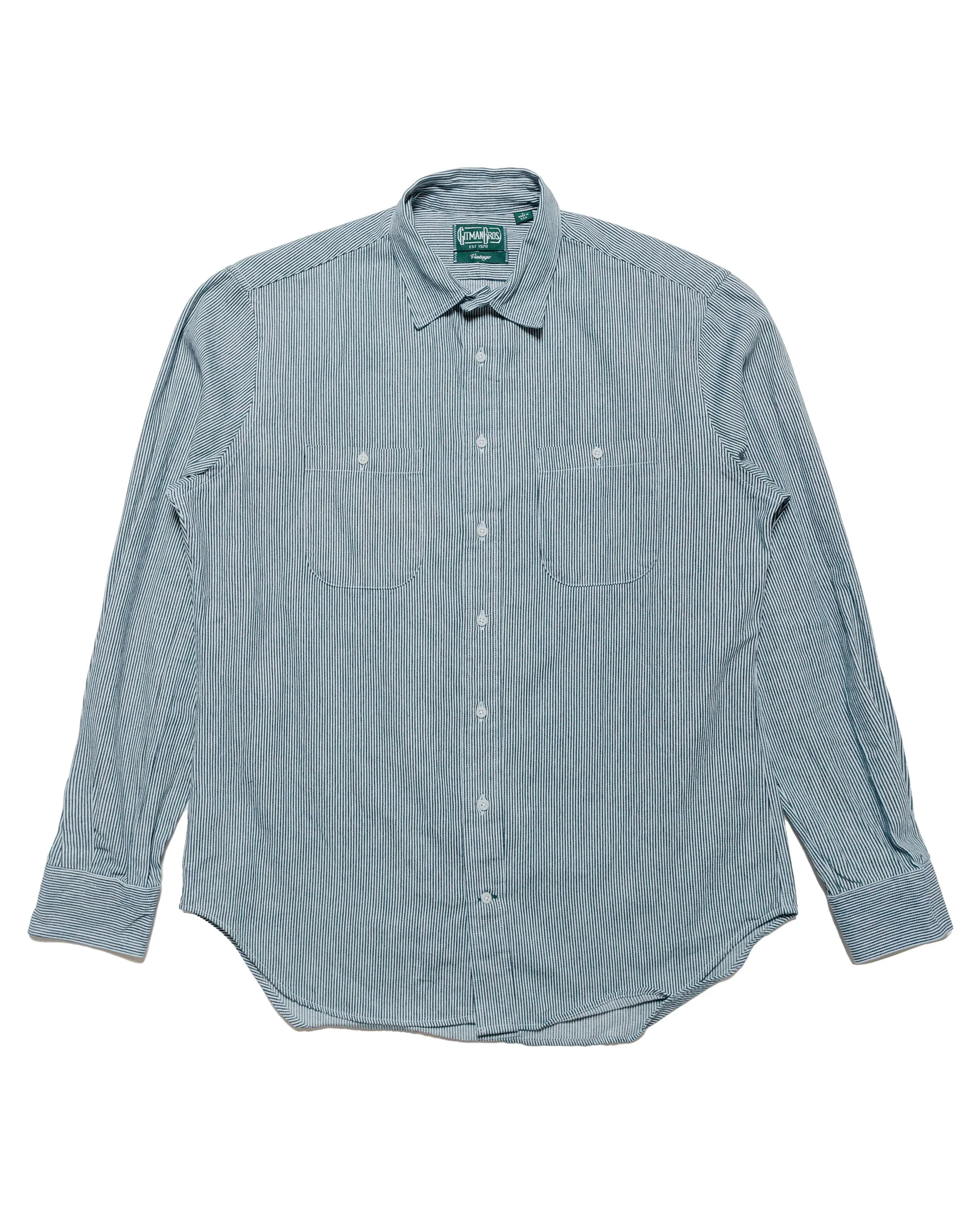 Gitman Vintage Bros. Hickory Stripe Denim Work Shirt sold by Lost & Found