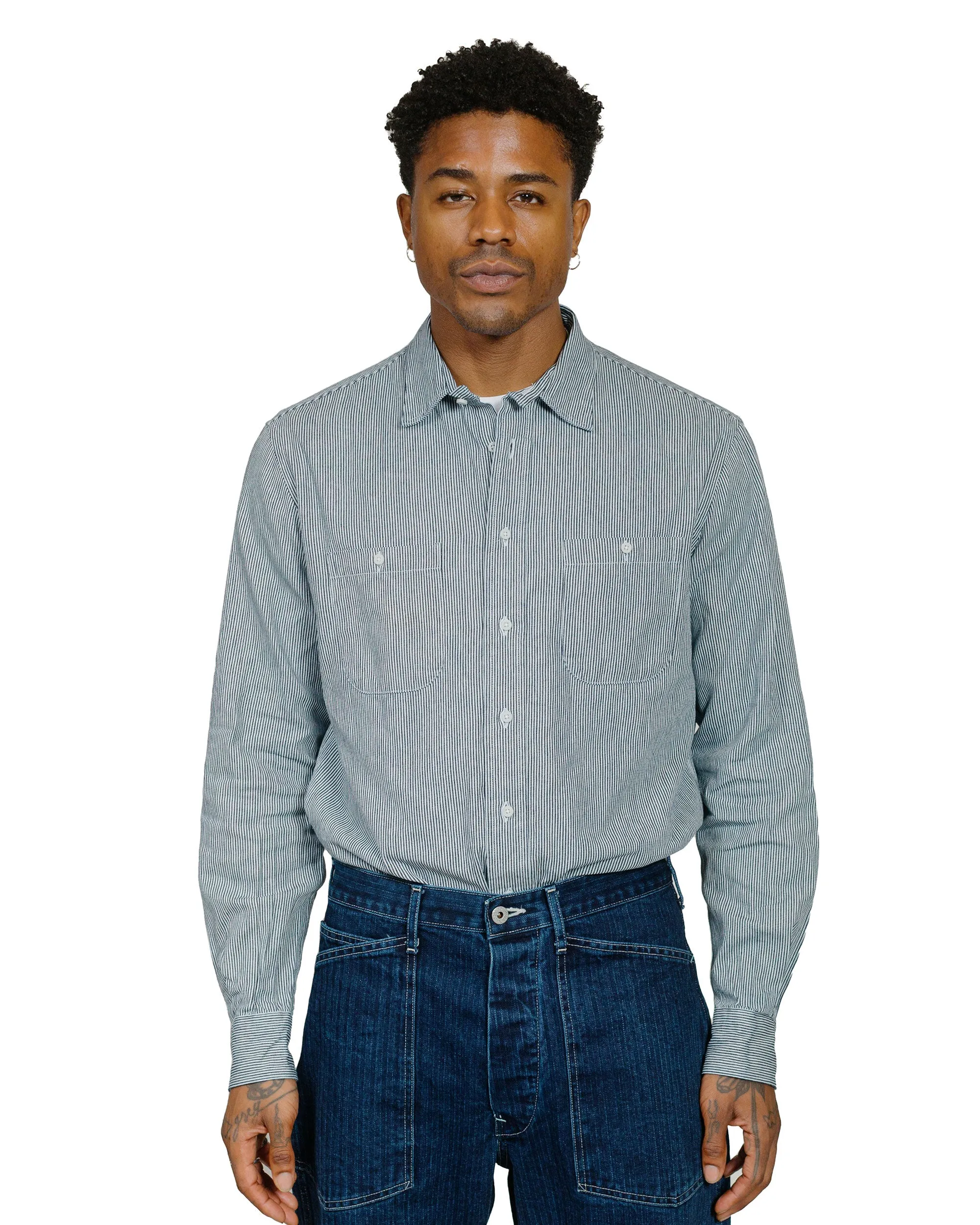 Gitman Vintage Bros. Hickory Stripe Denim Work Shirt sold by Lost & Found product image thumbnail 2