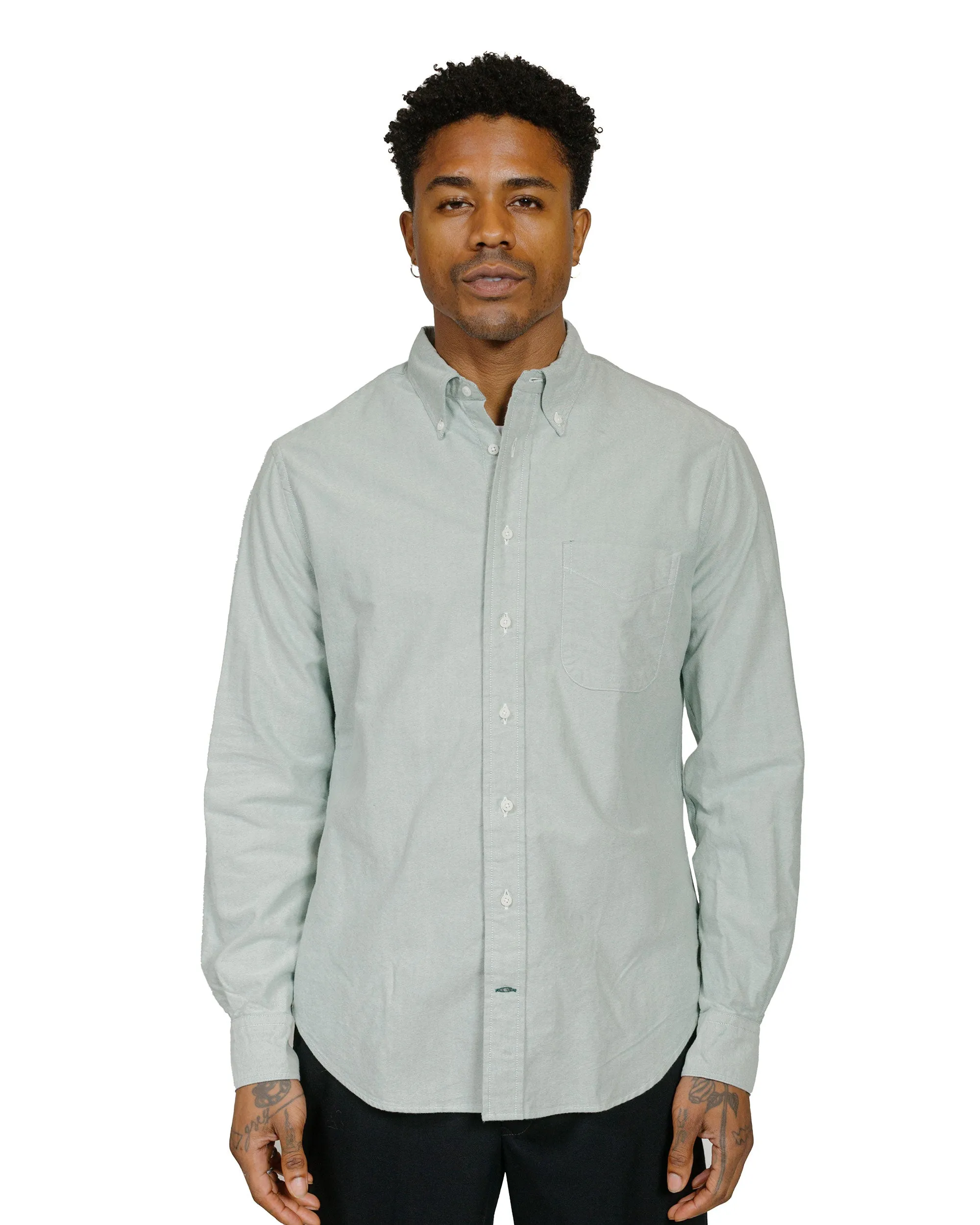 Gitman Vintage Bros. Green Brushed Fall Oxford sold by Lost & Found product image thumbnail 2