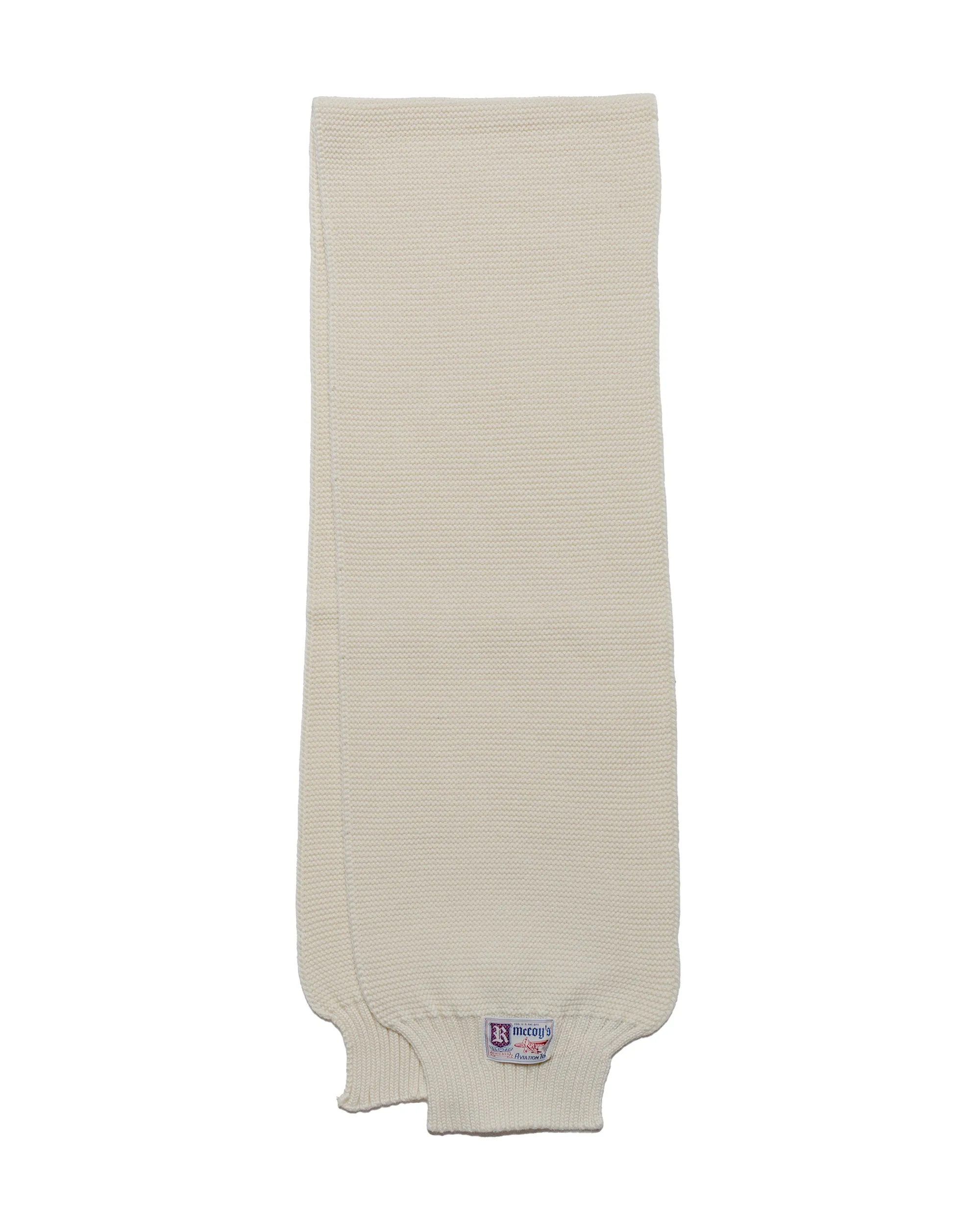 The Real McCoy's MA24103 Scarf, Wool-Knit Ecru sold by Lost & Found