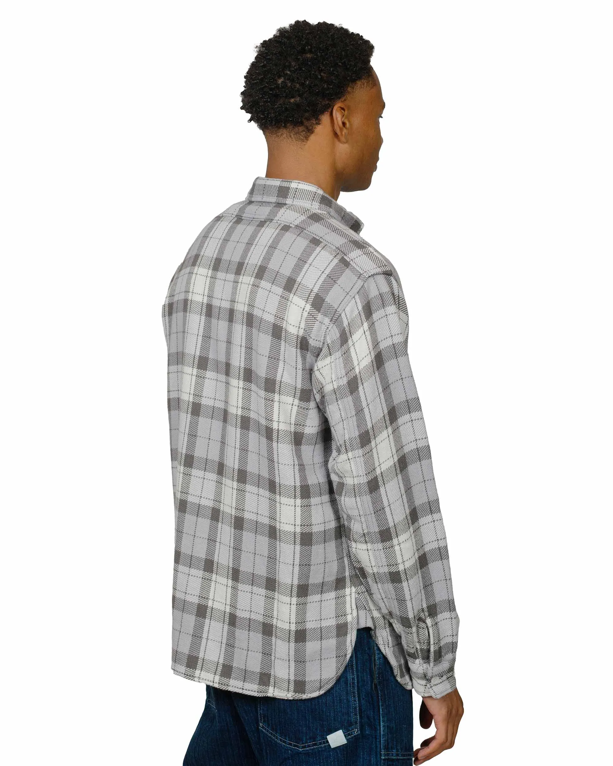 The Real McCoy's MS24007 8HU Block Check Summer Flannel Shirt Snow Gray sold by Lost & Found product image thumbnail 3