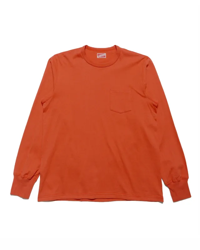 The Real McCoy's MC24019 Pocket Tee L/S Scarlet sold by Lost & Found