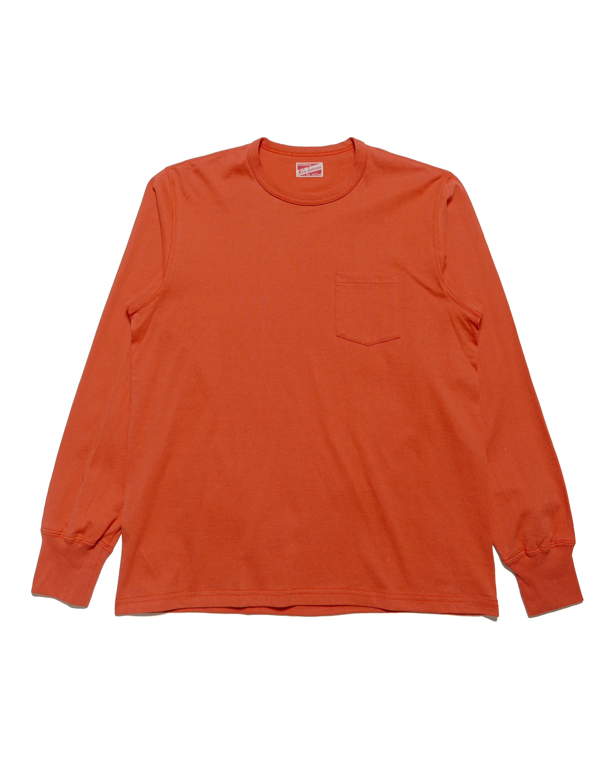 The Real McCoy's MC24019 Pocket Tee L/S Scarlet sold by Lost & Found