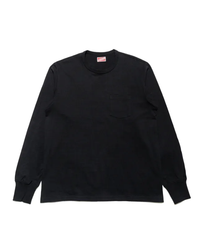 The Real McCoy's MC24019 Pocket Tee L/S Black sold by Lost & Found