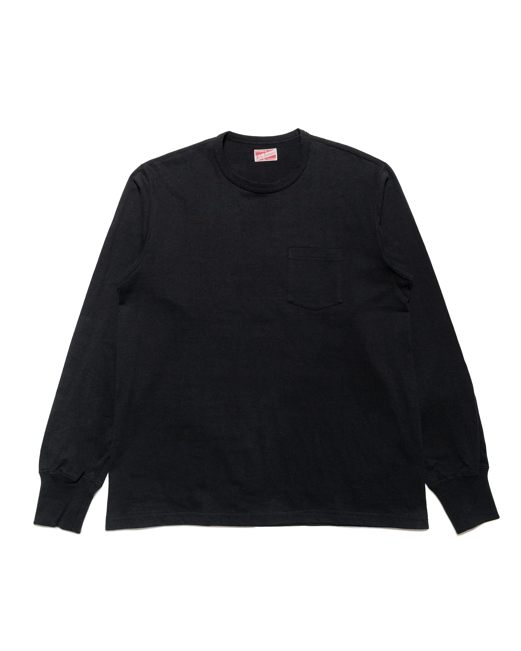The Real McCoy's MC24019 Pocket Tee L/S Black sold by Lost & Found
