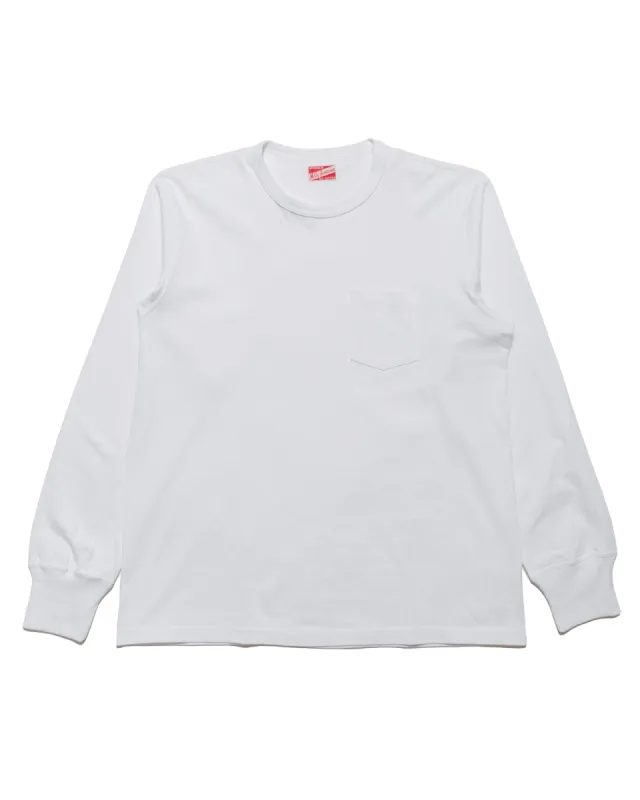 The Real McCoy's MC24019 Pocket Tee L/S White sold by Lost & Found