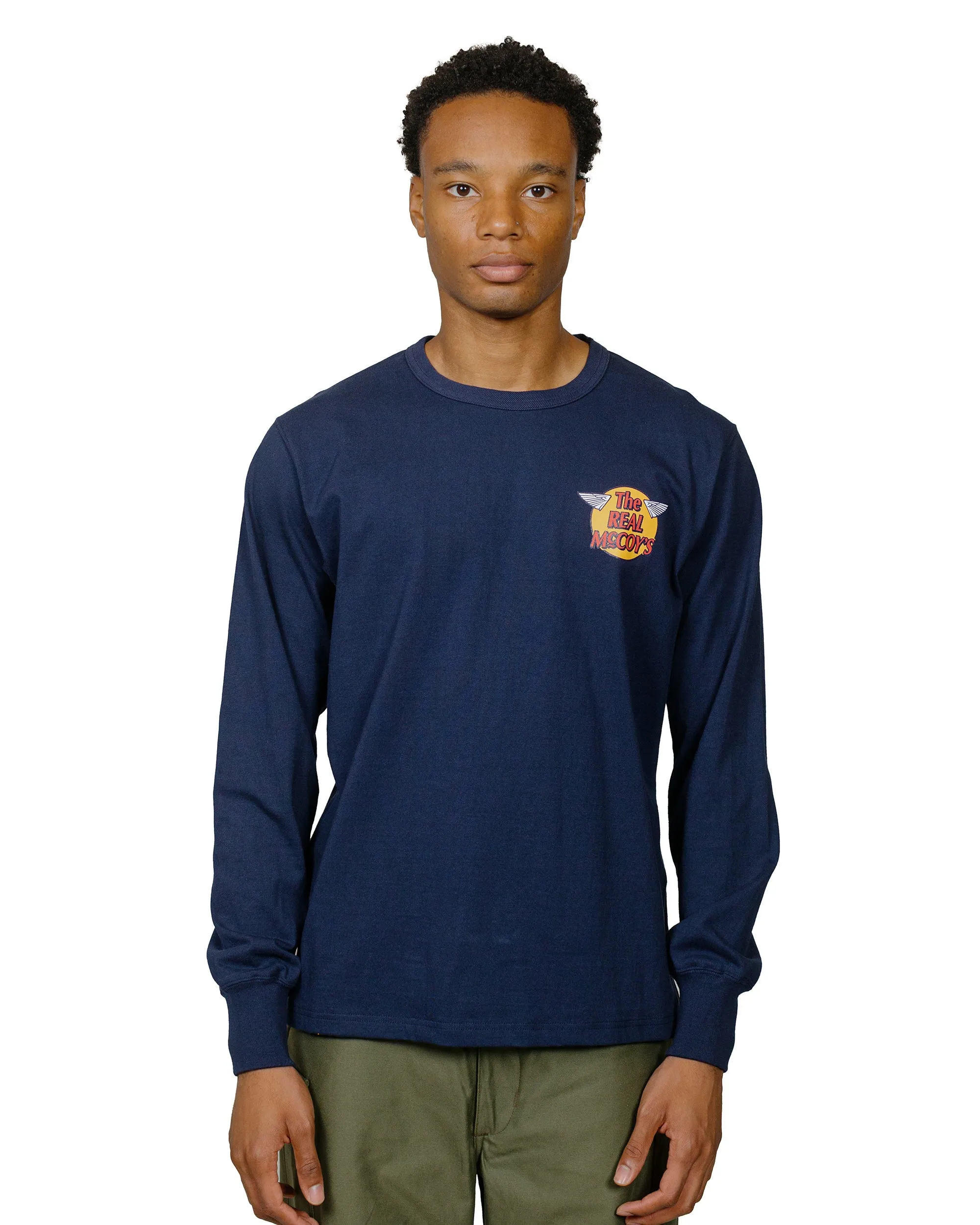 The Real McCoy's MC24003 The Real McCoy's Logo Tee L/S Navy sold by Lost & Found product image thumbnail 2