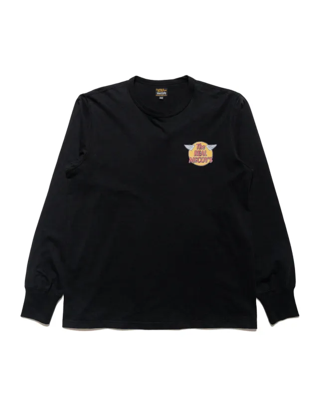 The Real McCoy's MC24003 The Real McCoy's Logo Tee L/S Black sold by Lost & Found