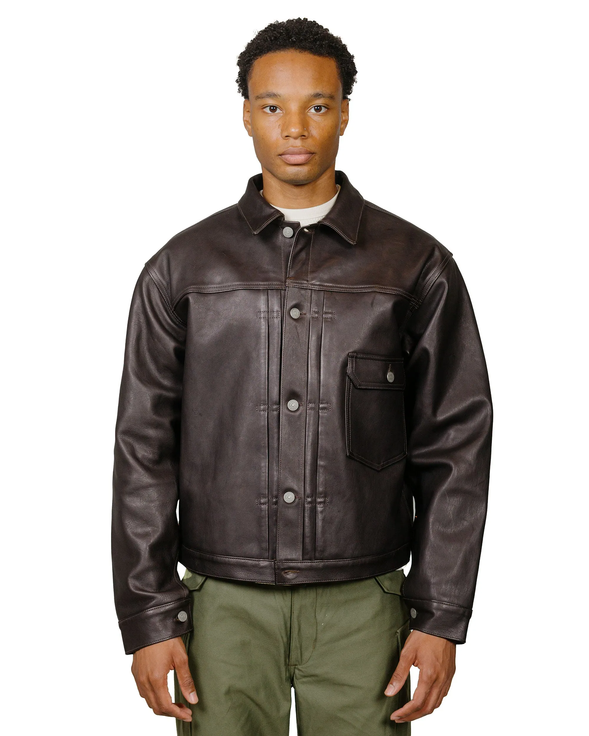 The Real McCoy's MJ23013 Type I Leather Jacket Black sold by Lost & Found product image thumbnail 2