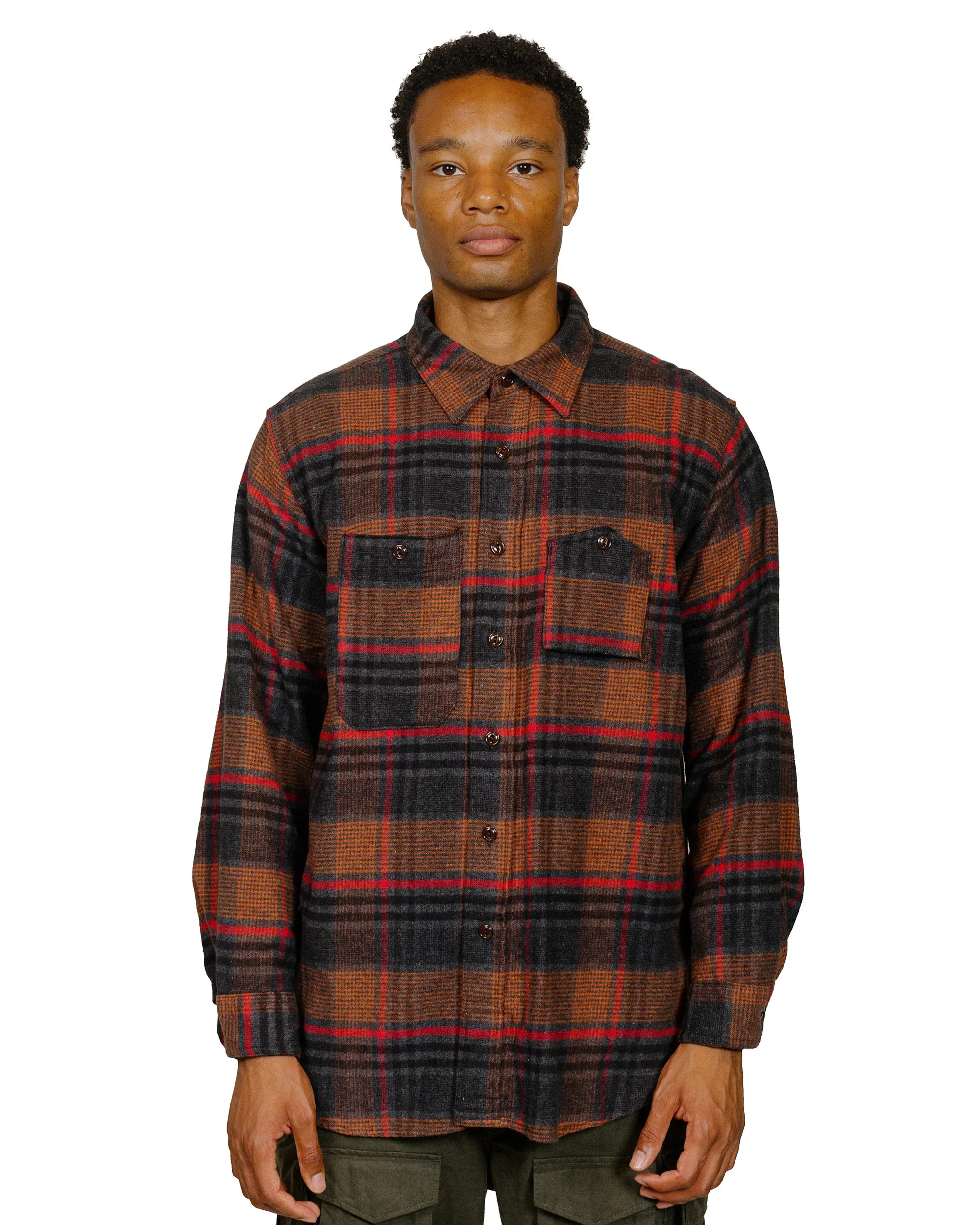 Engineered Garments Work Shirt Orange/Red Cotton Plaid Flannel sold by Lost & Found product image thumbnail 2