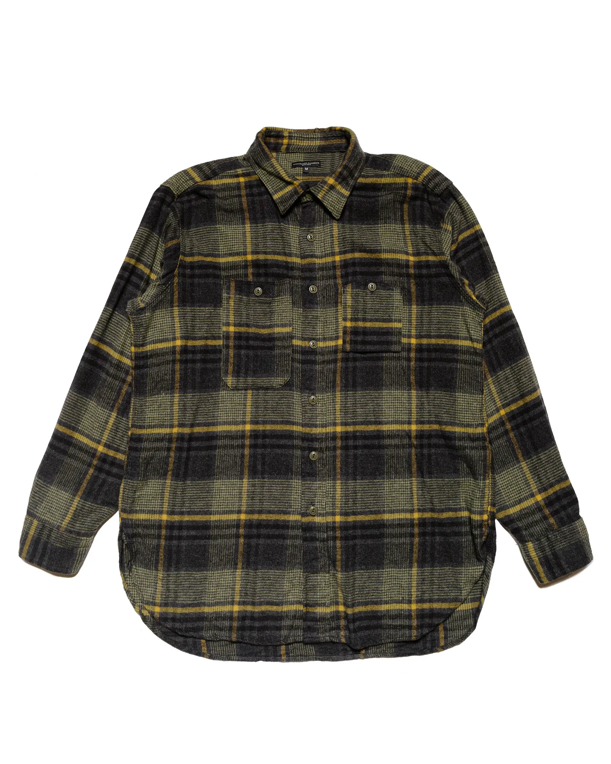 Engineered Garments Work Shirt Yellow/Gray Cotton Plaid Flannel sold by Lost & Found