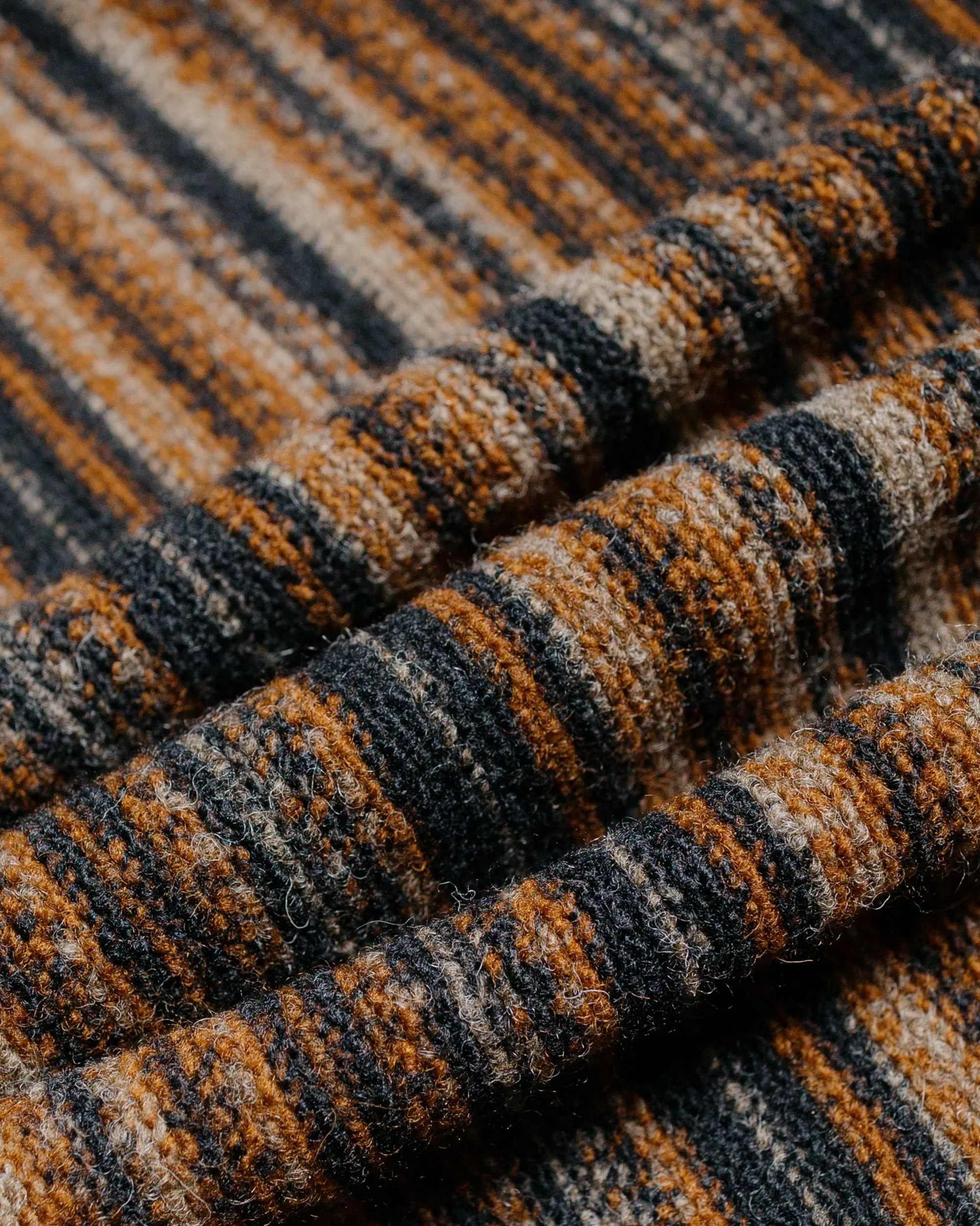 Engineered Garments Long Sleeve Hoody Brown Fair Isle Stripe Knit Sweater sold by Lost & Found product image thumbnail 5