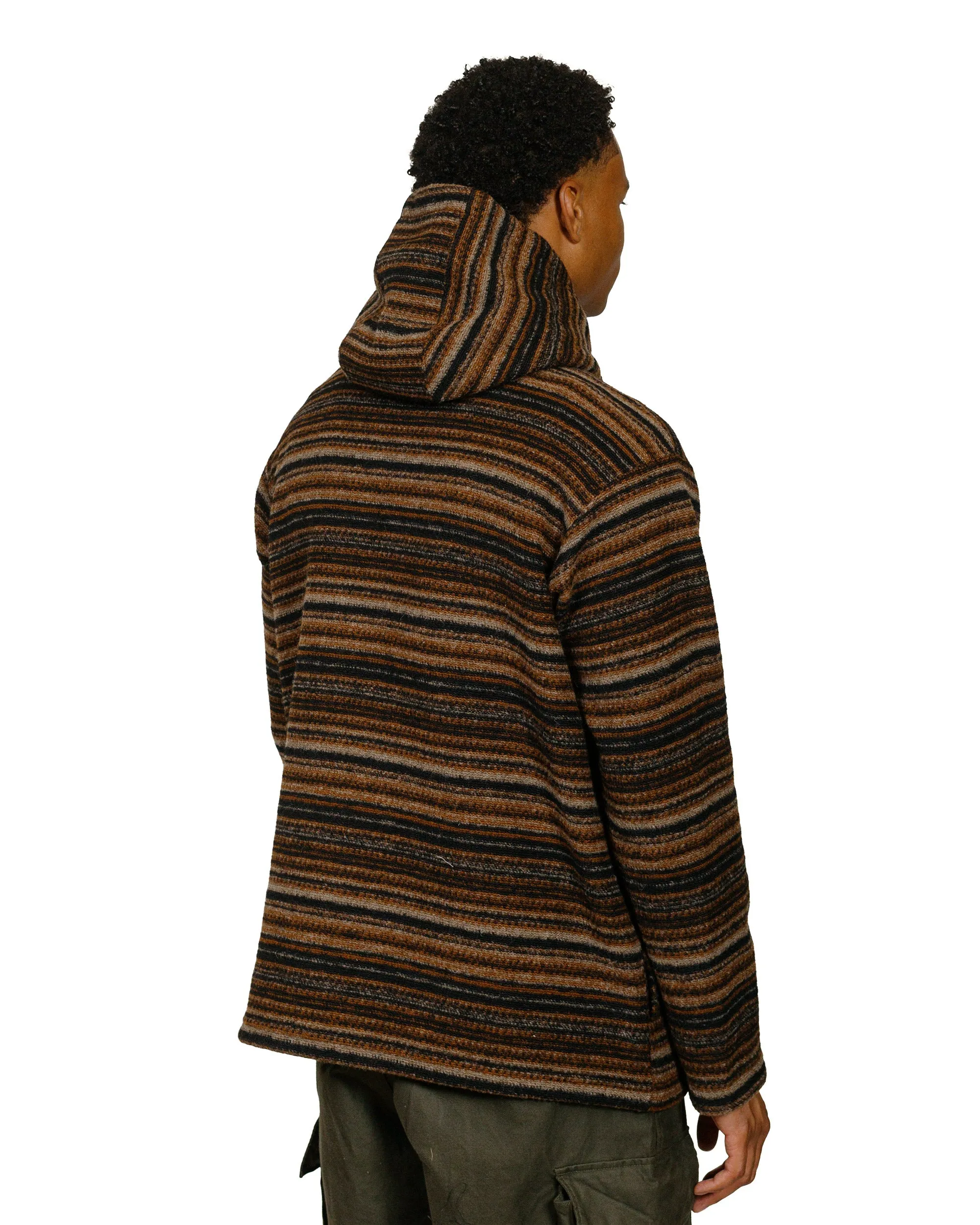 Engineered Garments Long Sleeve Hoody Brown Fair Isle Stripe Knit Sweater sold by Lost & Found product image thumbnail 3
