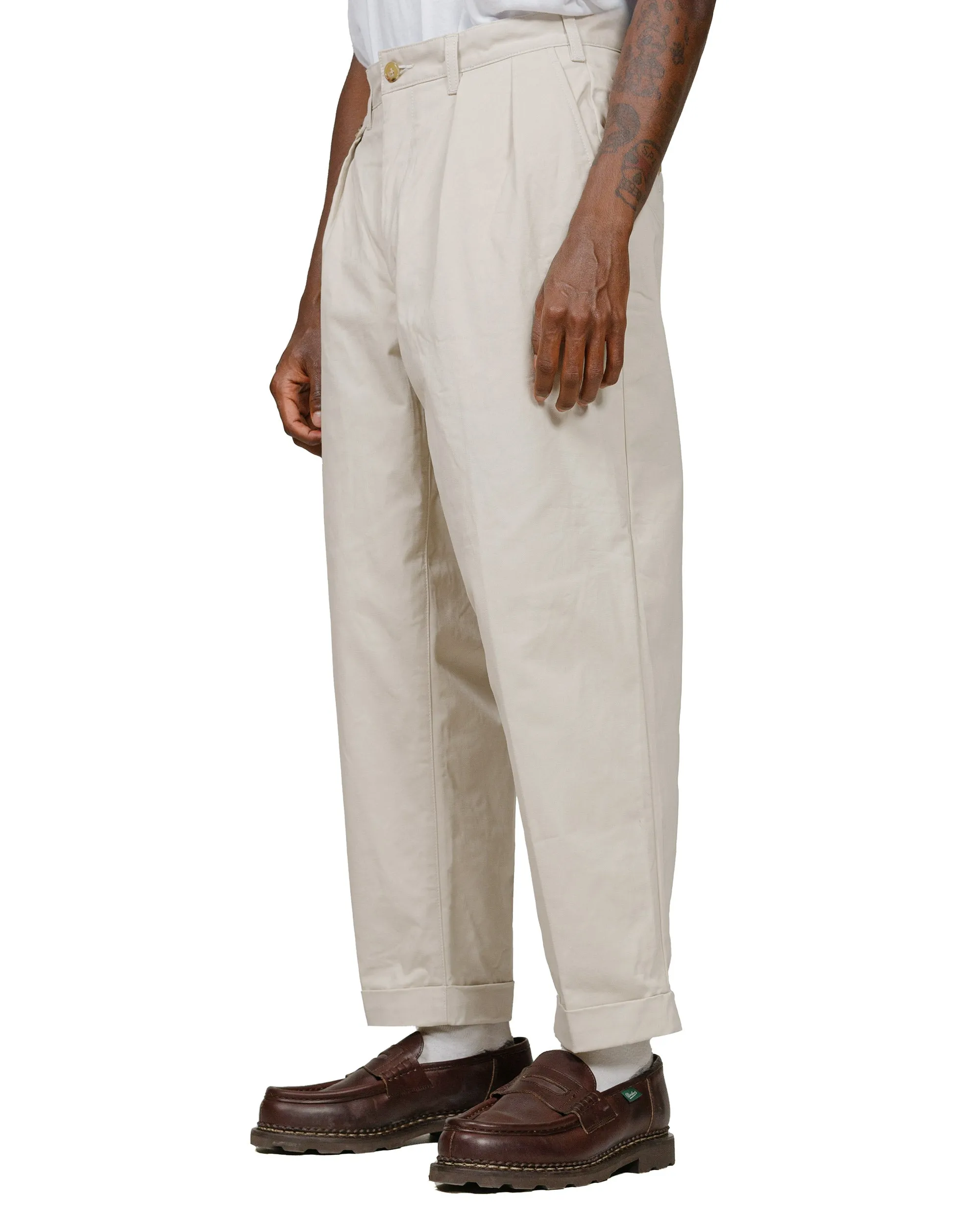 Beams Plus 2Pleats Twill Cement sold by Lost & Found product image thumbnail 2