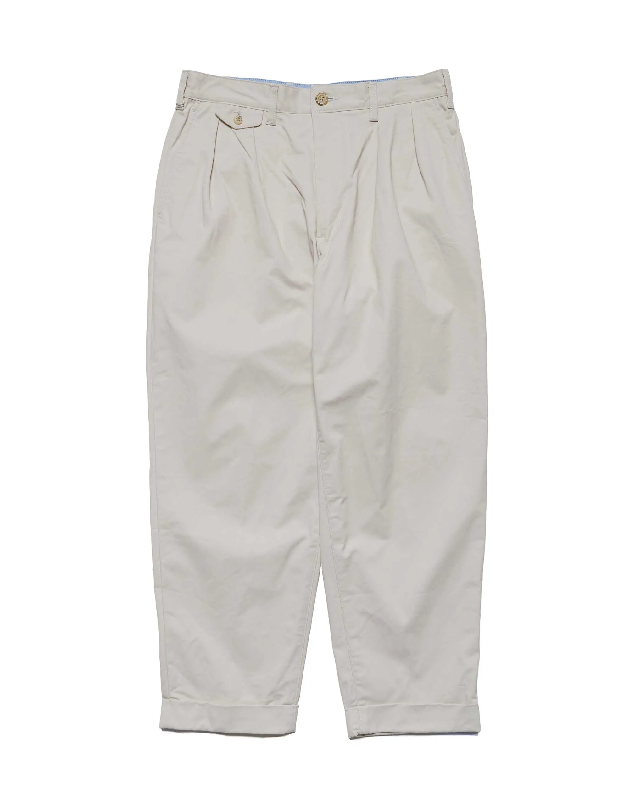 Beams Plus 2Pleats Twill Cement sold by Lost & Found