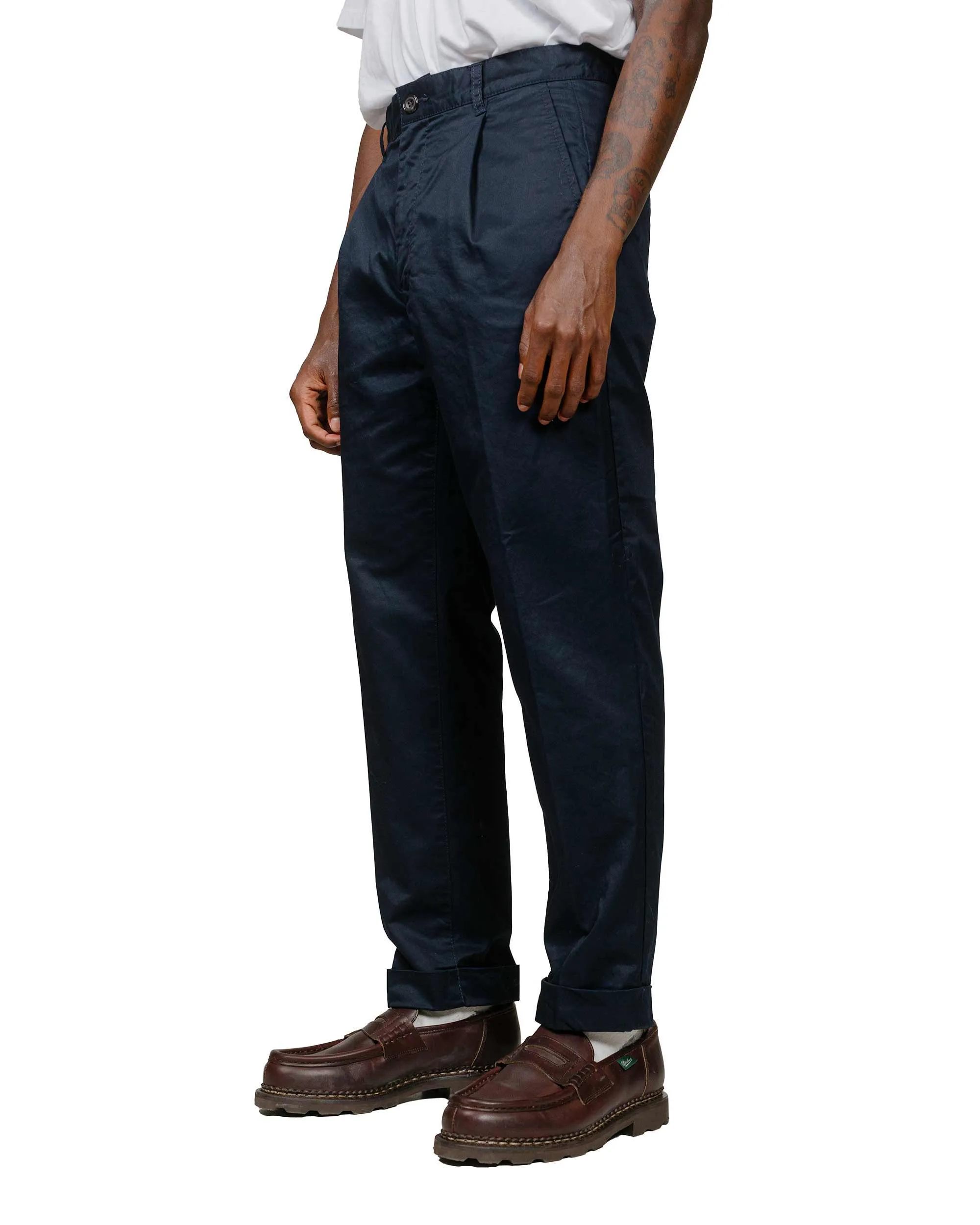 Beams Plus 1Pleat 80/3 Twill Navy sold by Lost & Found product image thumbnail 2