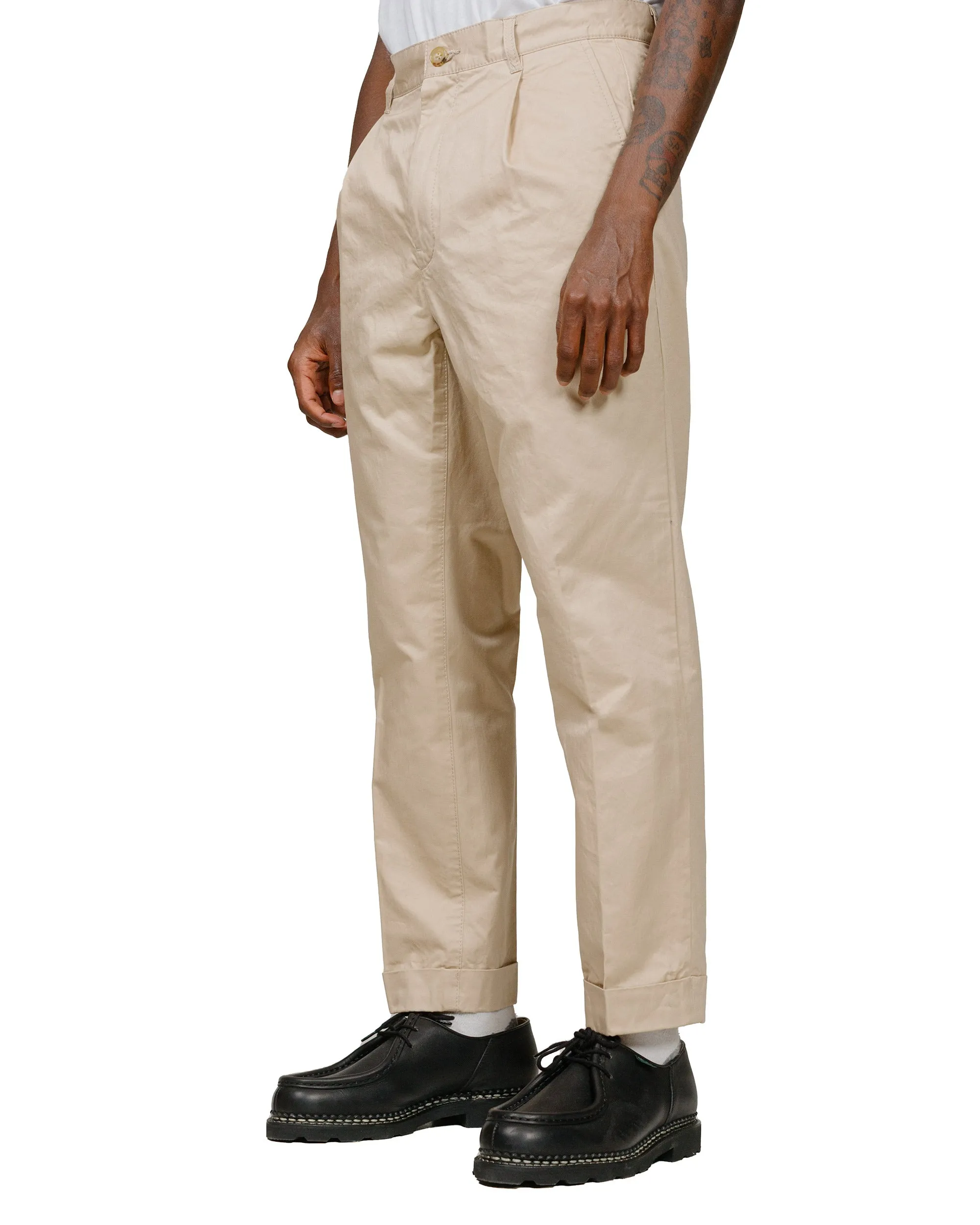 Beams Plus 1Pleat 80/3 Twill Beige sold by Lost & Found product image thumbnail 2