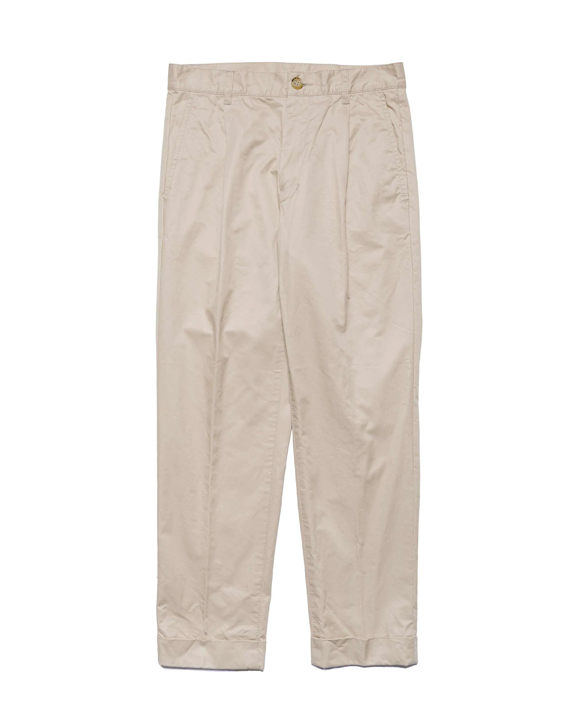 Beams Plus 1Pleat 80/3 Twill Beige sold by Lost & Found