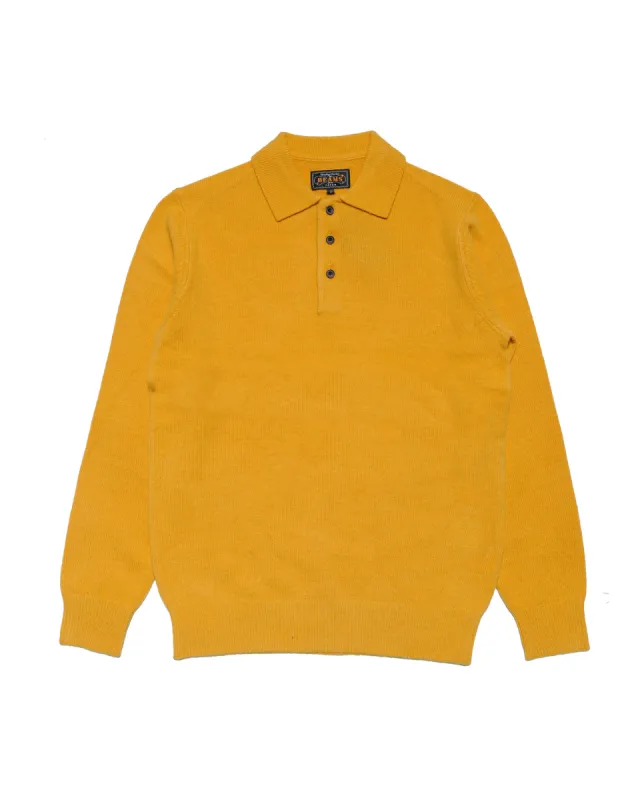 Beams Plus Knit Polo 9G Gold sold by Lost & Found