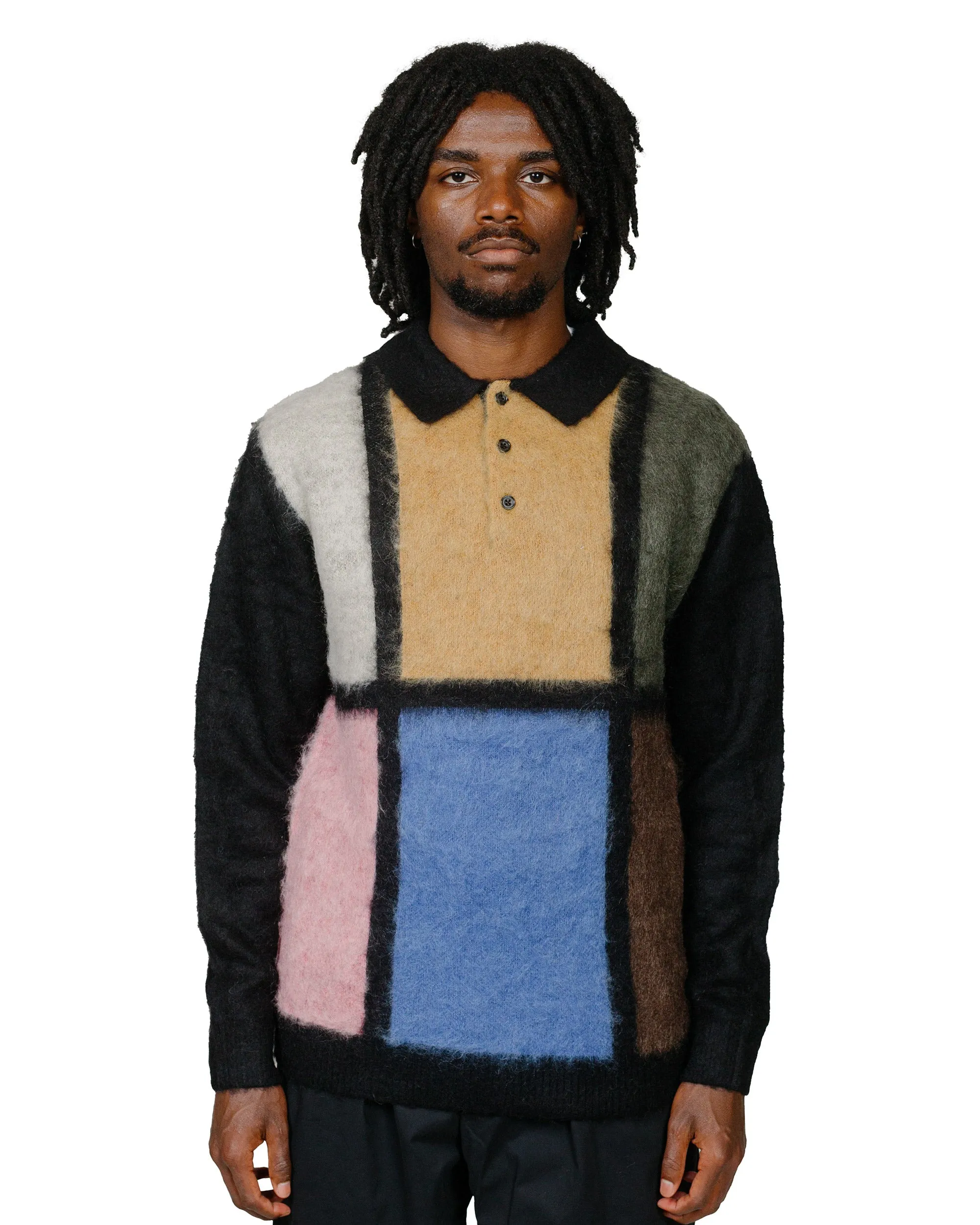 Beams Plus Knit Polo Shaggy Black sold by Lost & Found product image thumbnail 2
