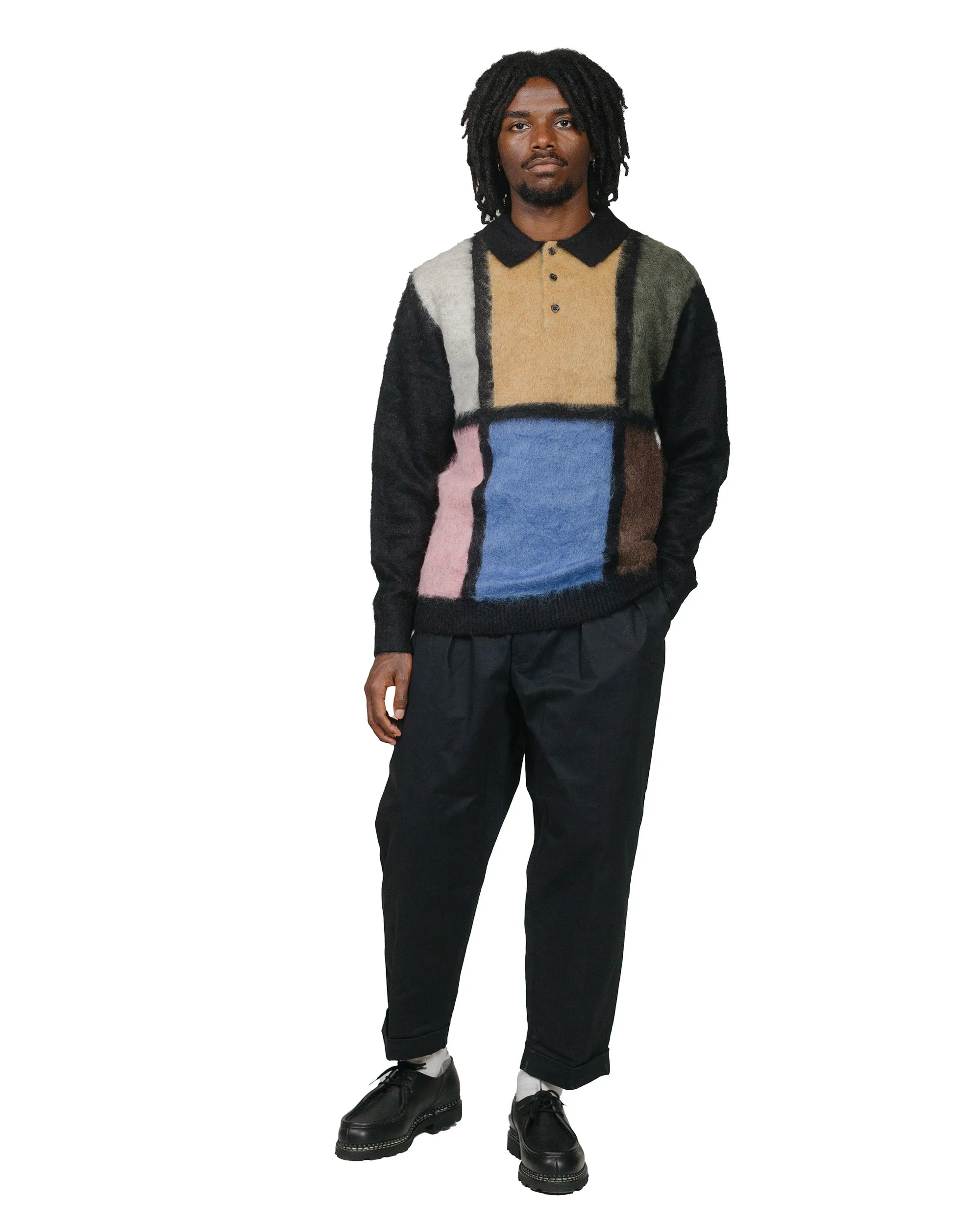 Beams Plus Knit Polo Shaggy Black sold by Lost & Found product image thumbnail 4