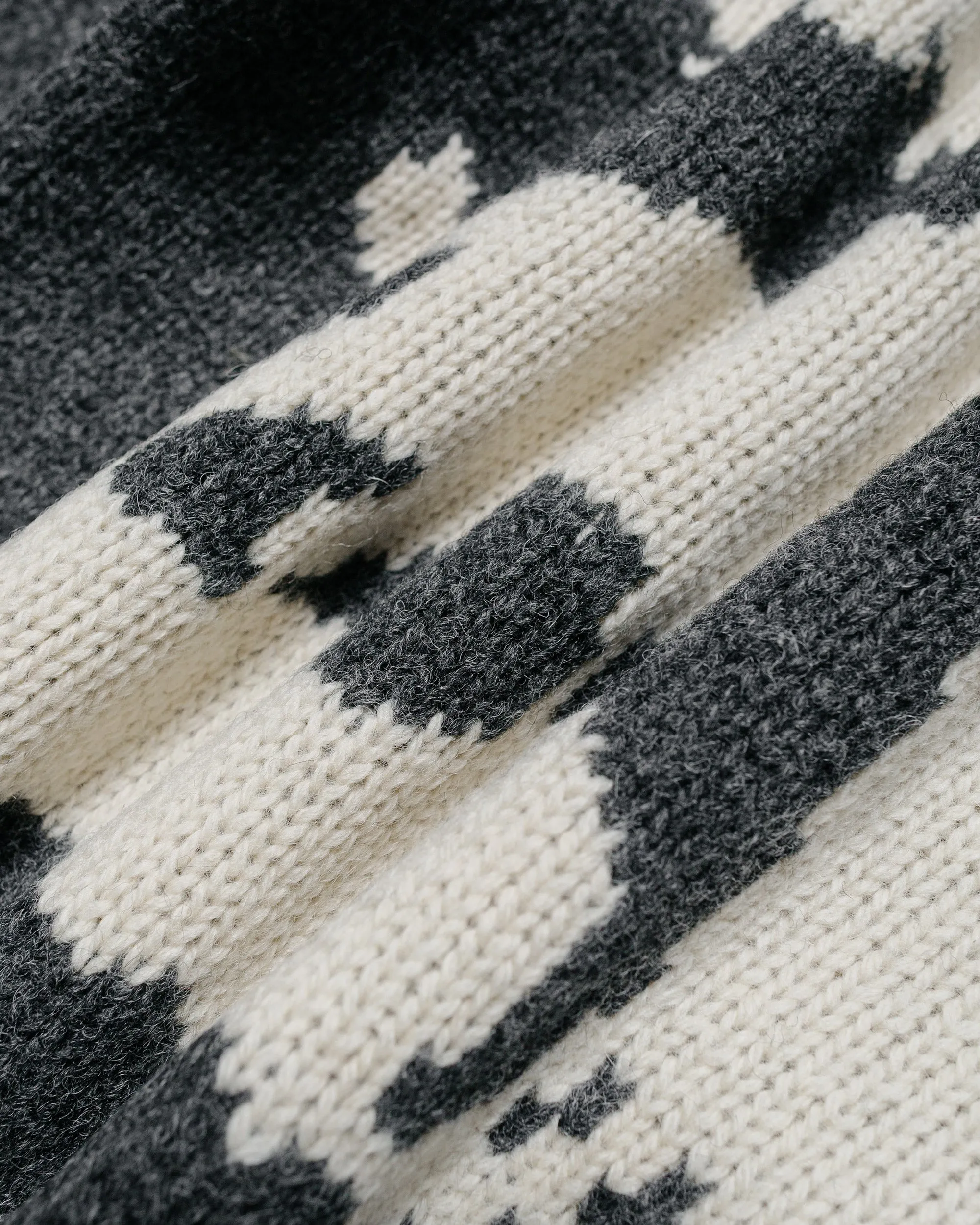 Beams Plus Crew Intarsia 3G Charcoal Grey sold by Lost & Found product image thumbnail 5