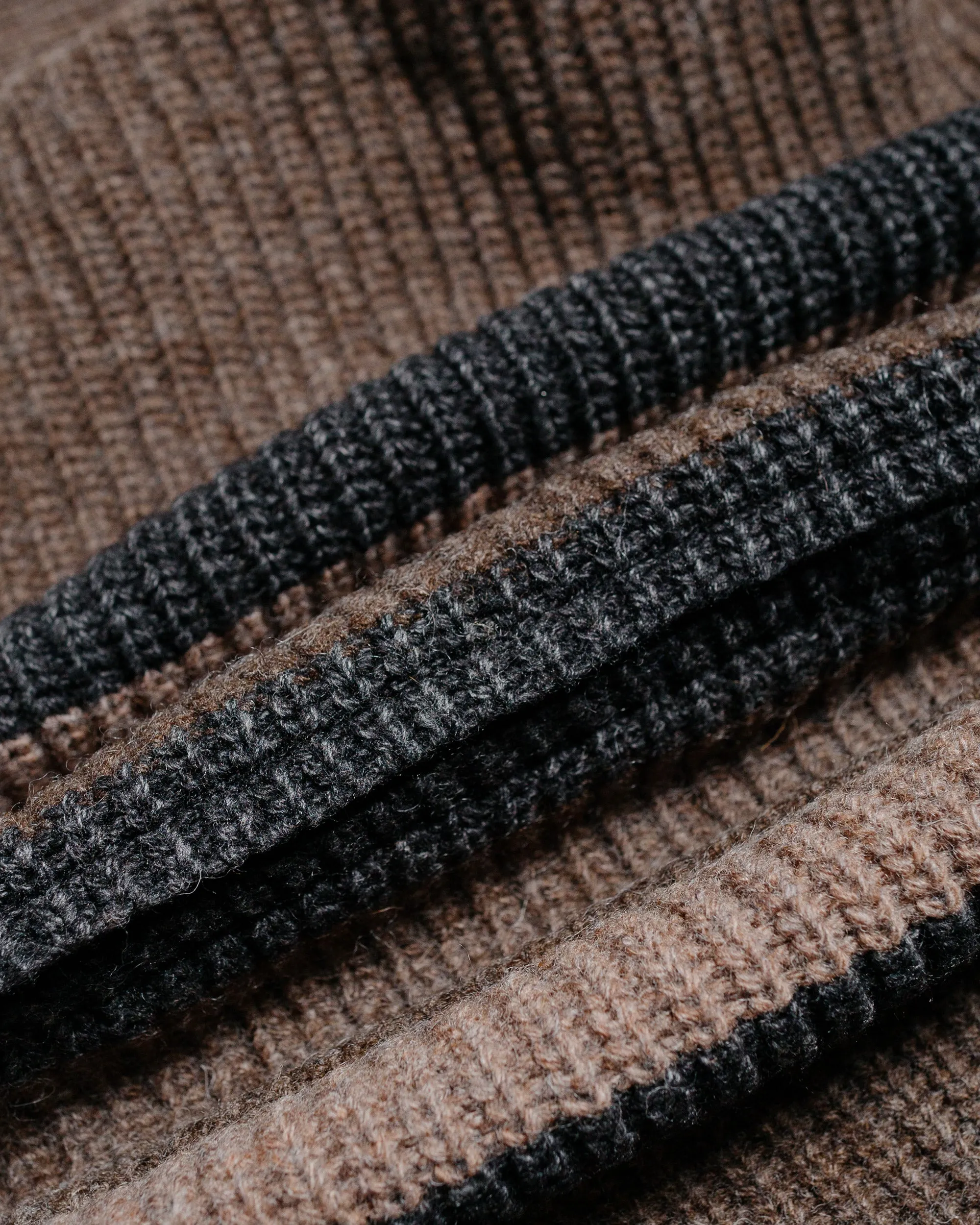 Beams Plus Full Zip Shawl Collar Knit Brown sold by Lost & Found product image thumbnail 5