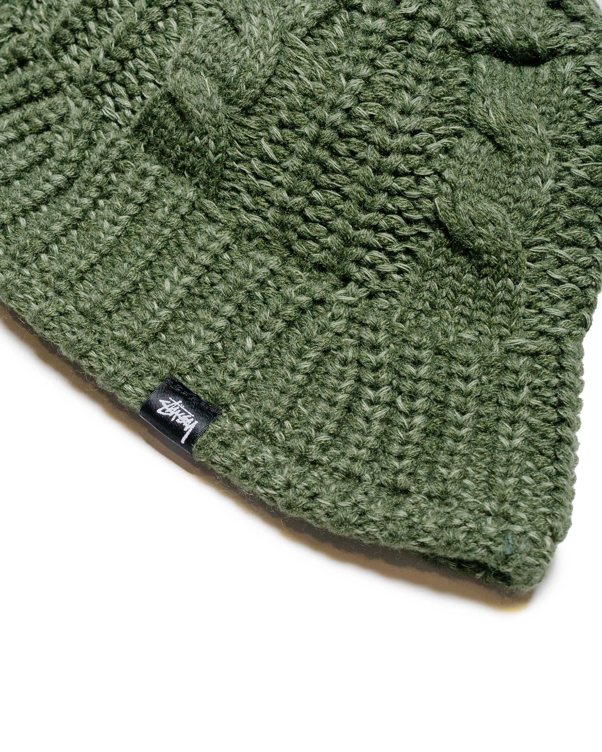 Stüssy Cable Knit Bucket Hat Olive sold by Lost & Found product image thumbnail 2