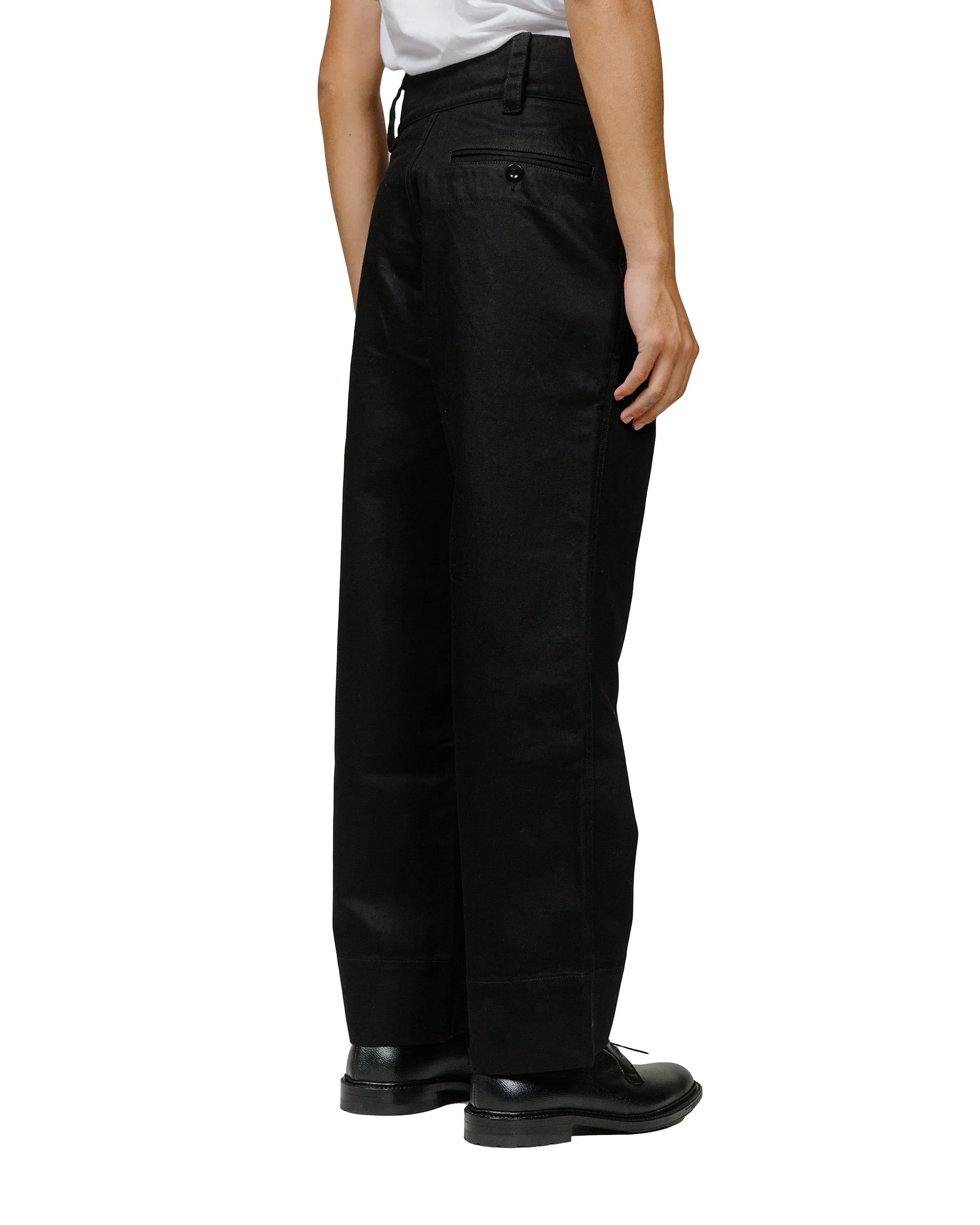 MHL Wide Waistband Trouser Matt Cotton Drill Off Black sold by Lost & Found product image thumbnail 3