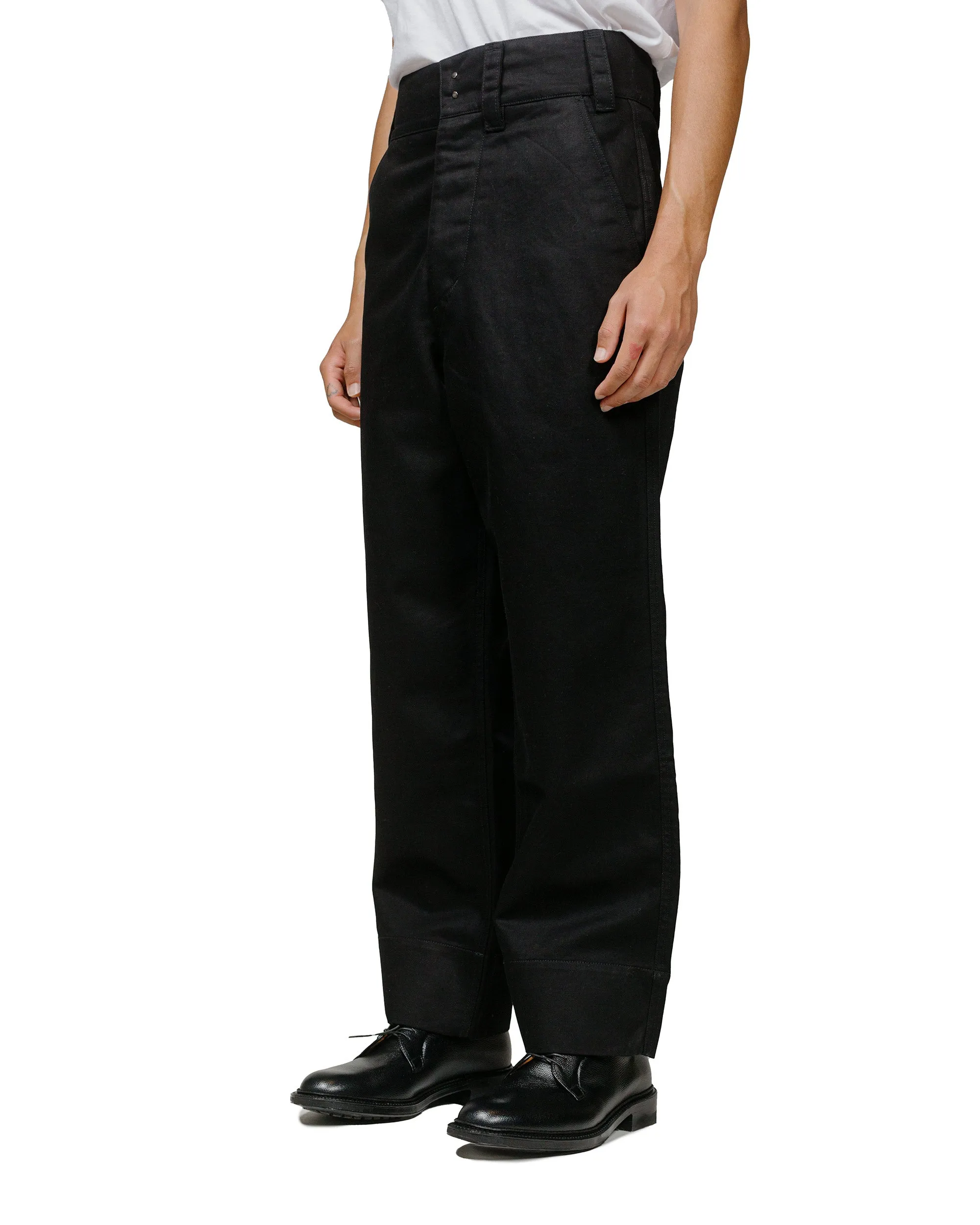 MHL Wide Waistband Trouser Matt Cotton Drill Off Black sold by Lost & Found product image thumbnail 2