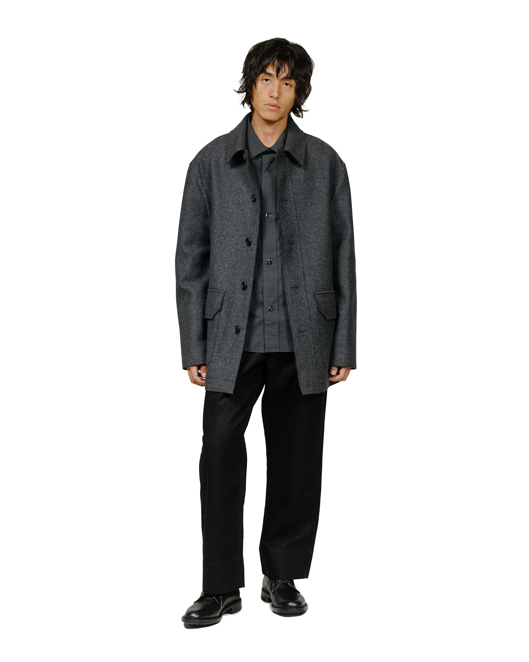 MHL Wide Waistband Trouser Matt Cotton Drill Off Black sold by Lost & Found product image thumbnail 4